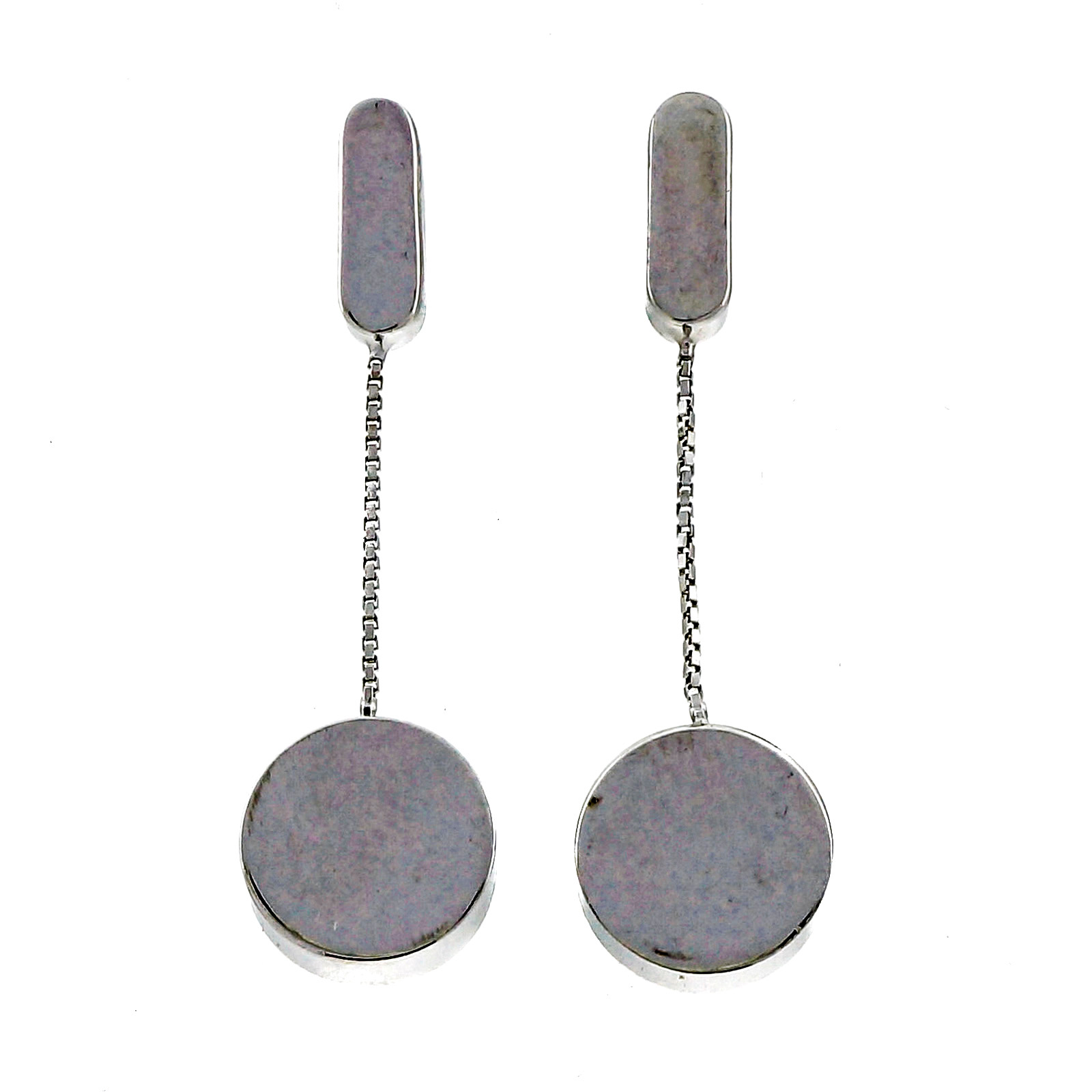 14K White Gold Dangle Earrings 