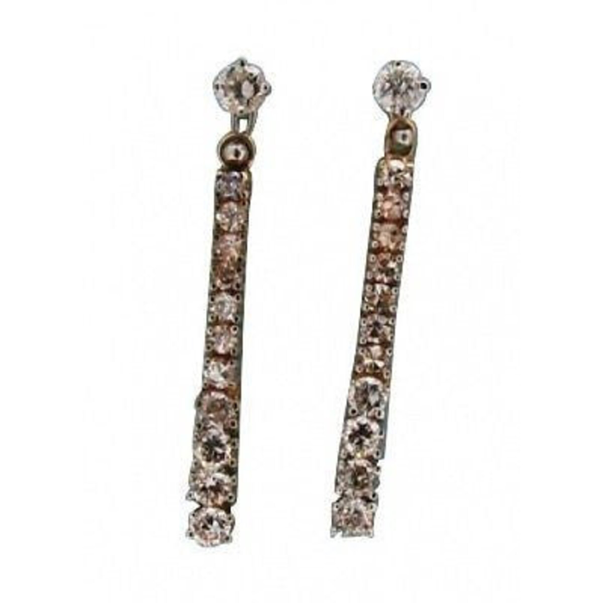 14K Yellow Gold and White Gold Diamond Hinged Dangle Earrings 1950s