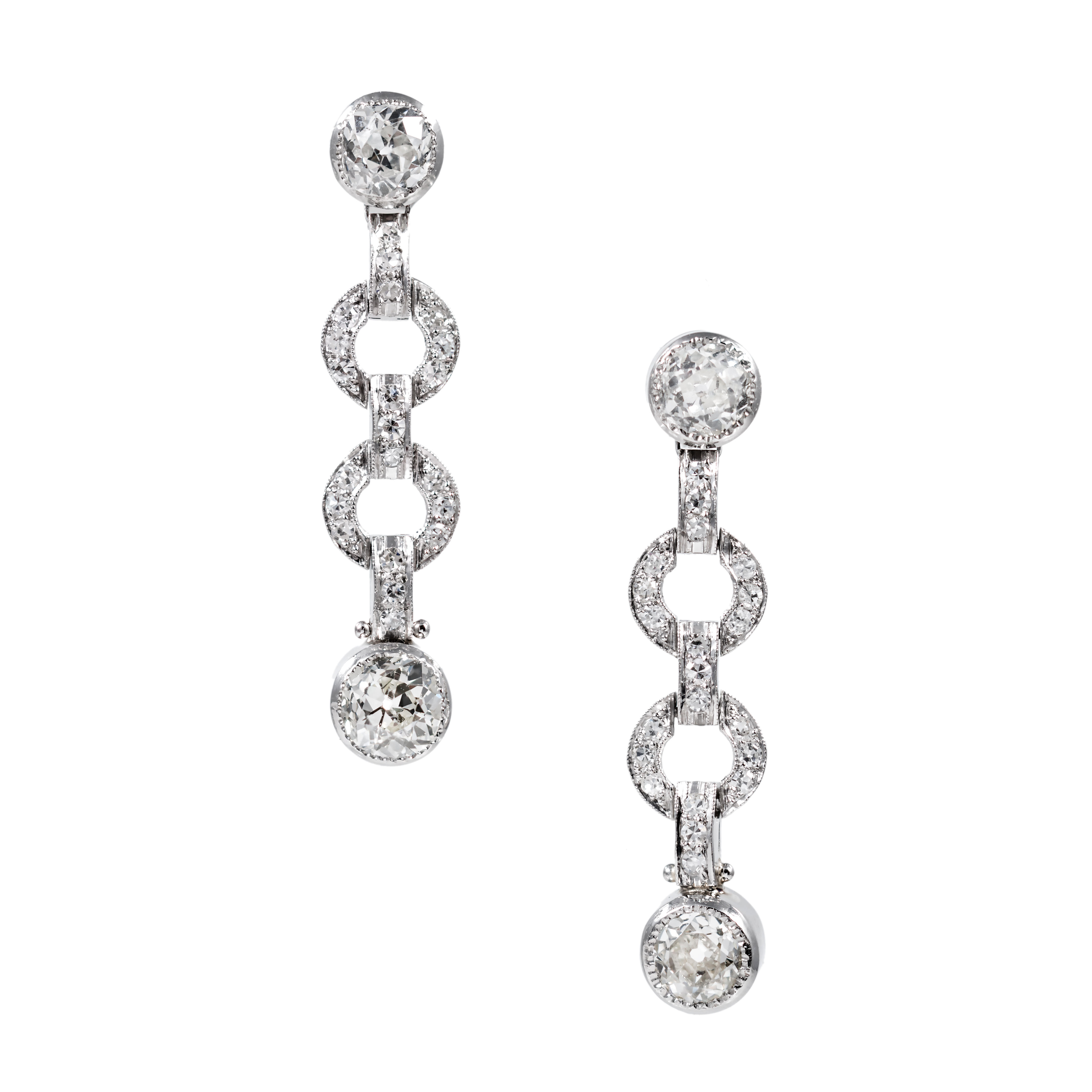 Platinum 3.25ct. Diamond Dangle Earrings