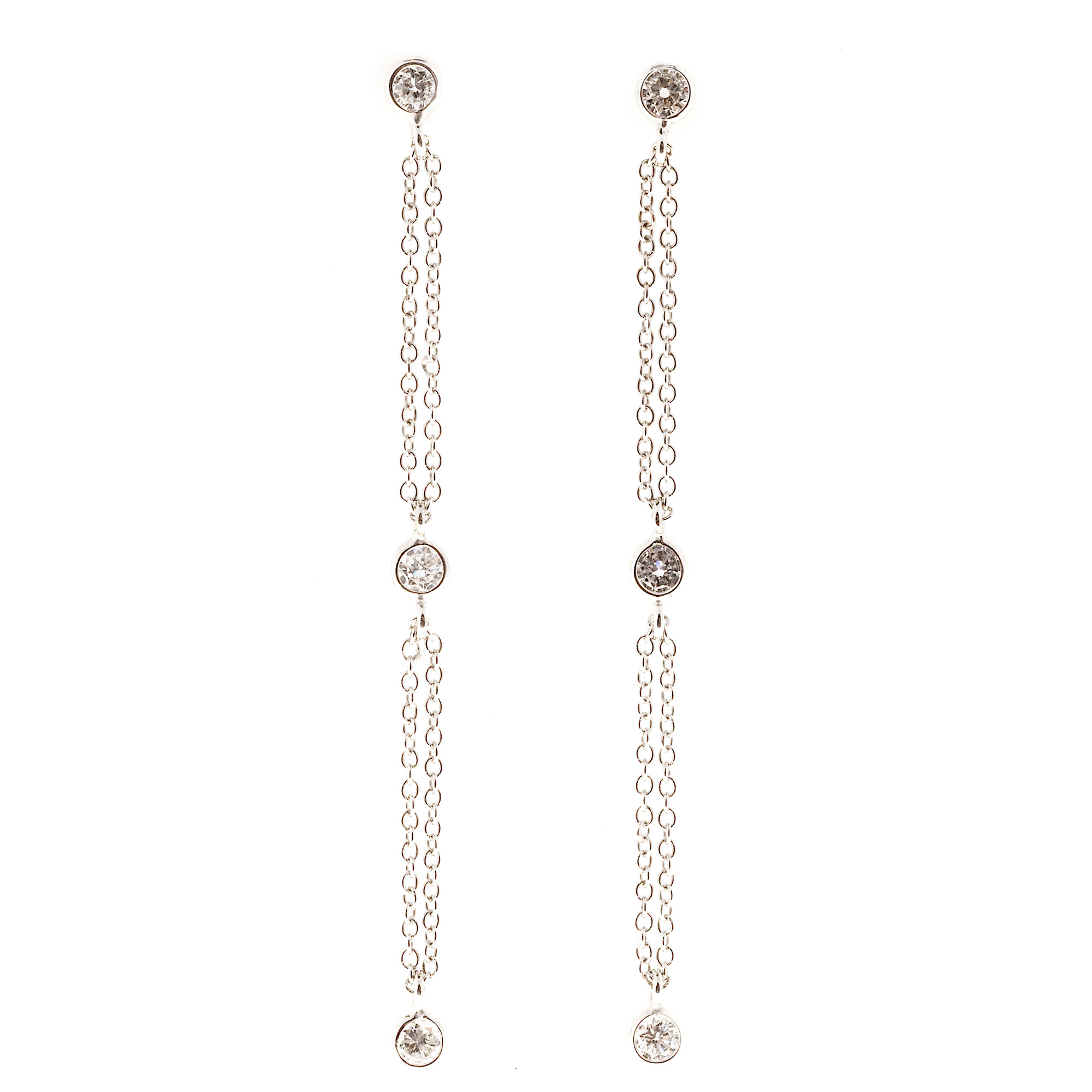14K White Gold .49ct. Diamond Dangle Earrings