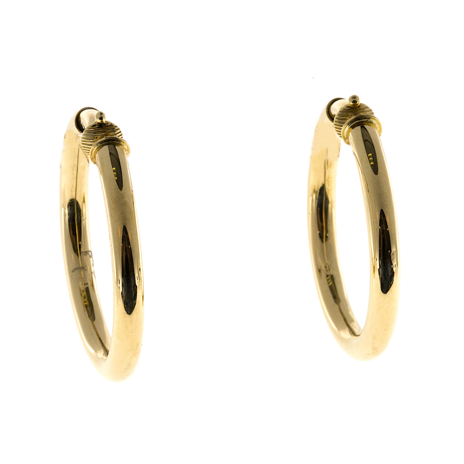 18K Yellow Gold Hoop Earrings 