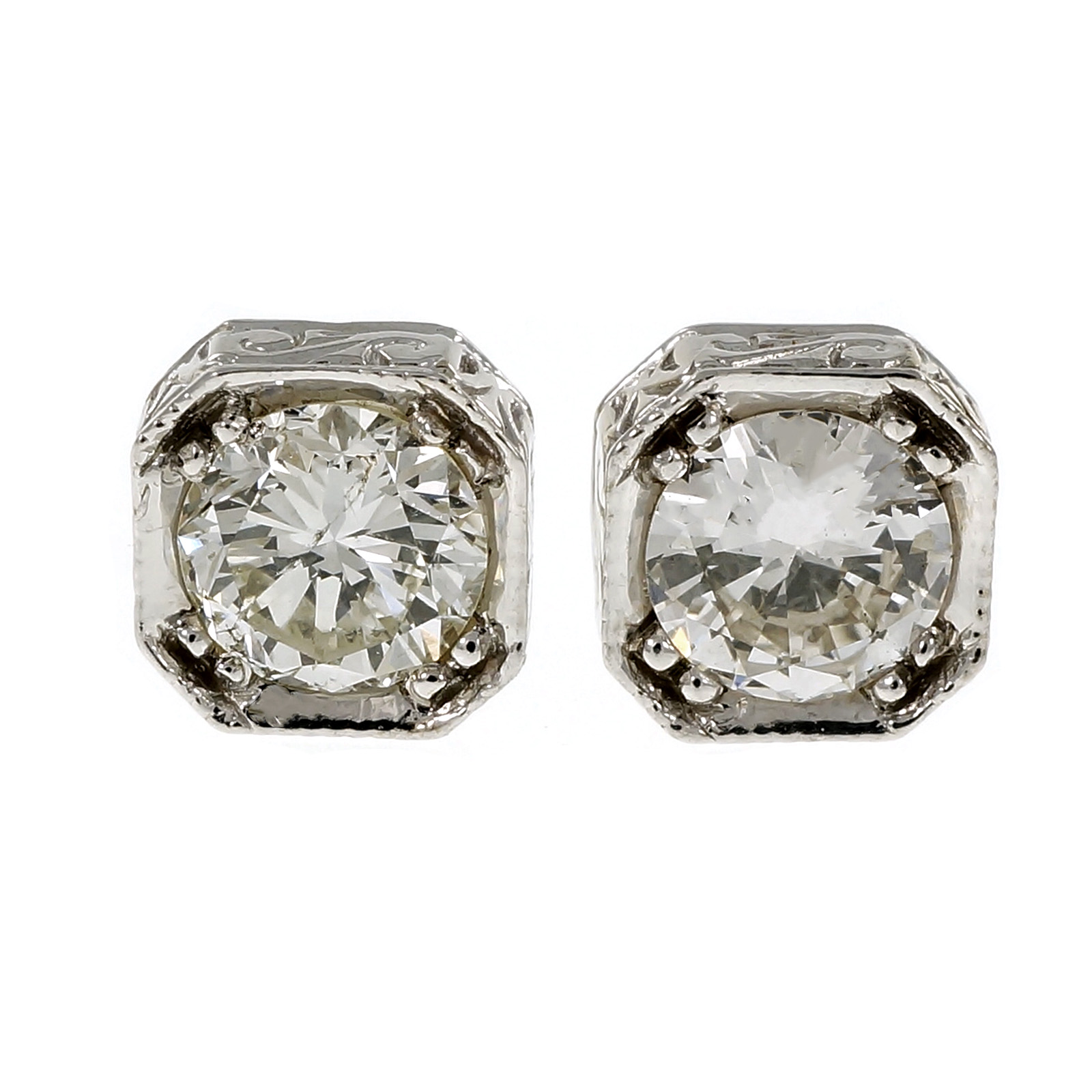 18K White Gold 1.35ct Diamond Stud Earrings