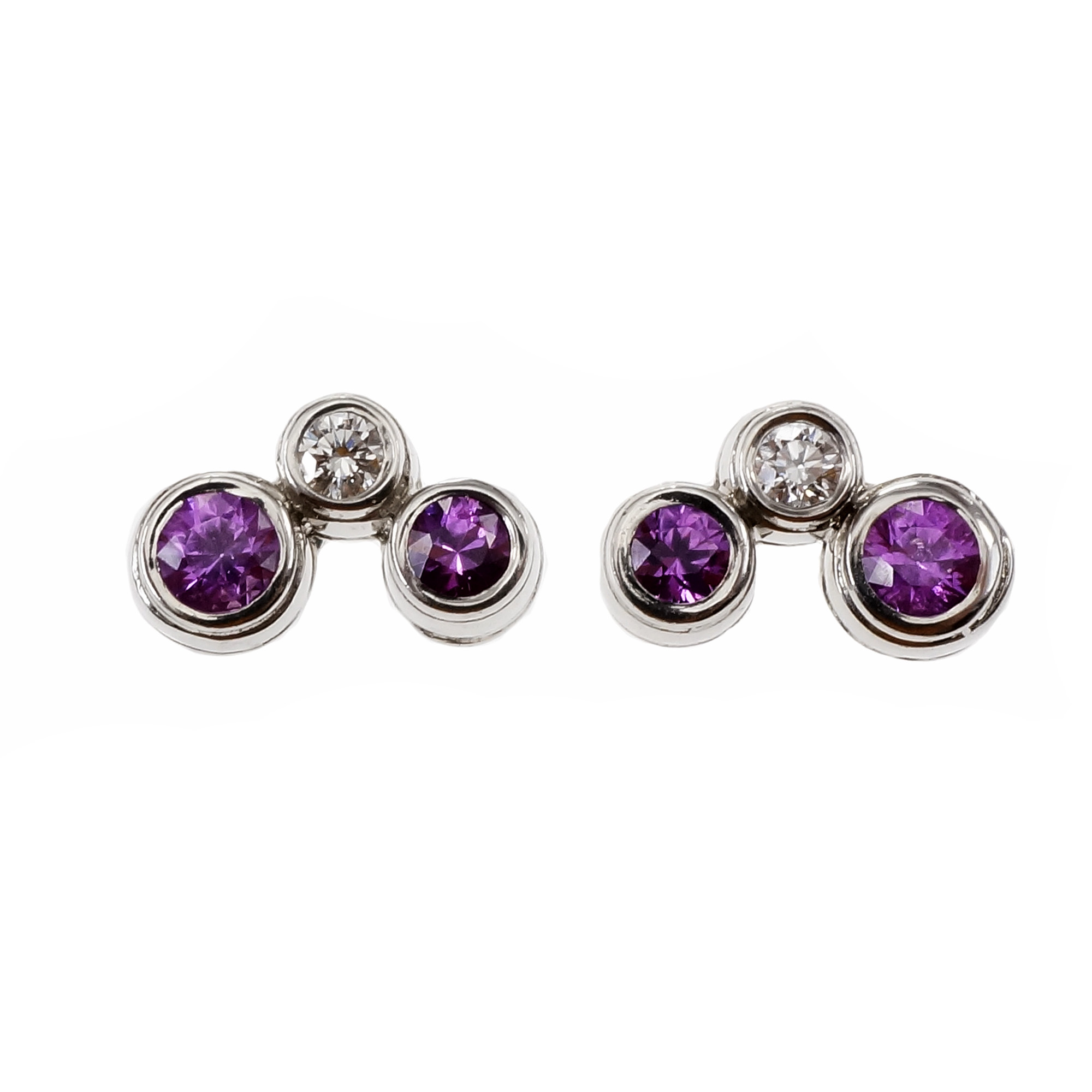 Tiffany  Co Bubble Earrings Pink Sapphire Diamond Platinum