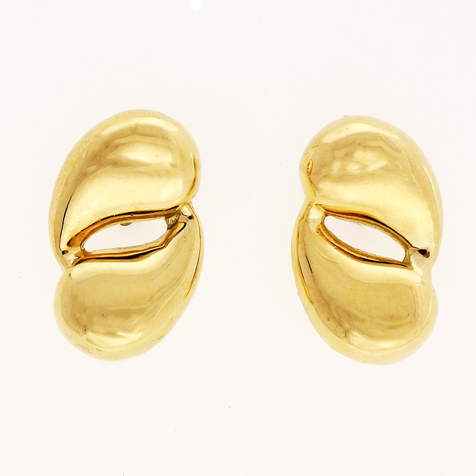 Vintage Tiffany  Co Double Tear Drop 18k Yellow Gold Earrings