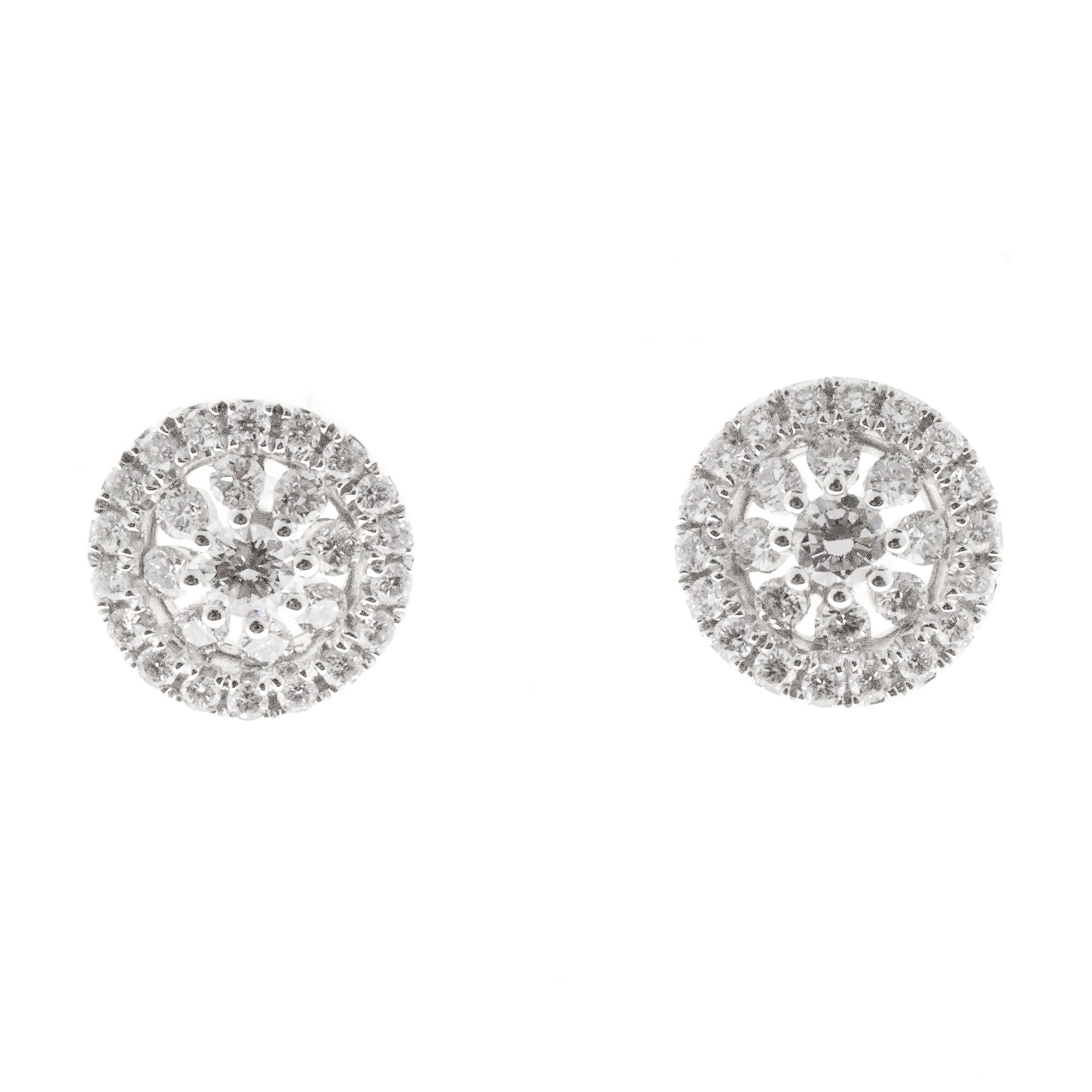 18K White Gold  Diamond Bouquet Earrings