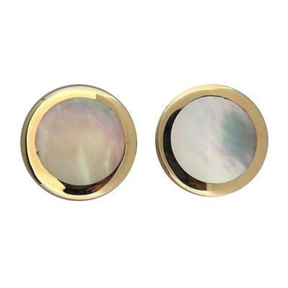 Omega Yellow Gold Mother Of Pearl, Pearl Womens Earrings