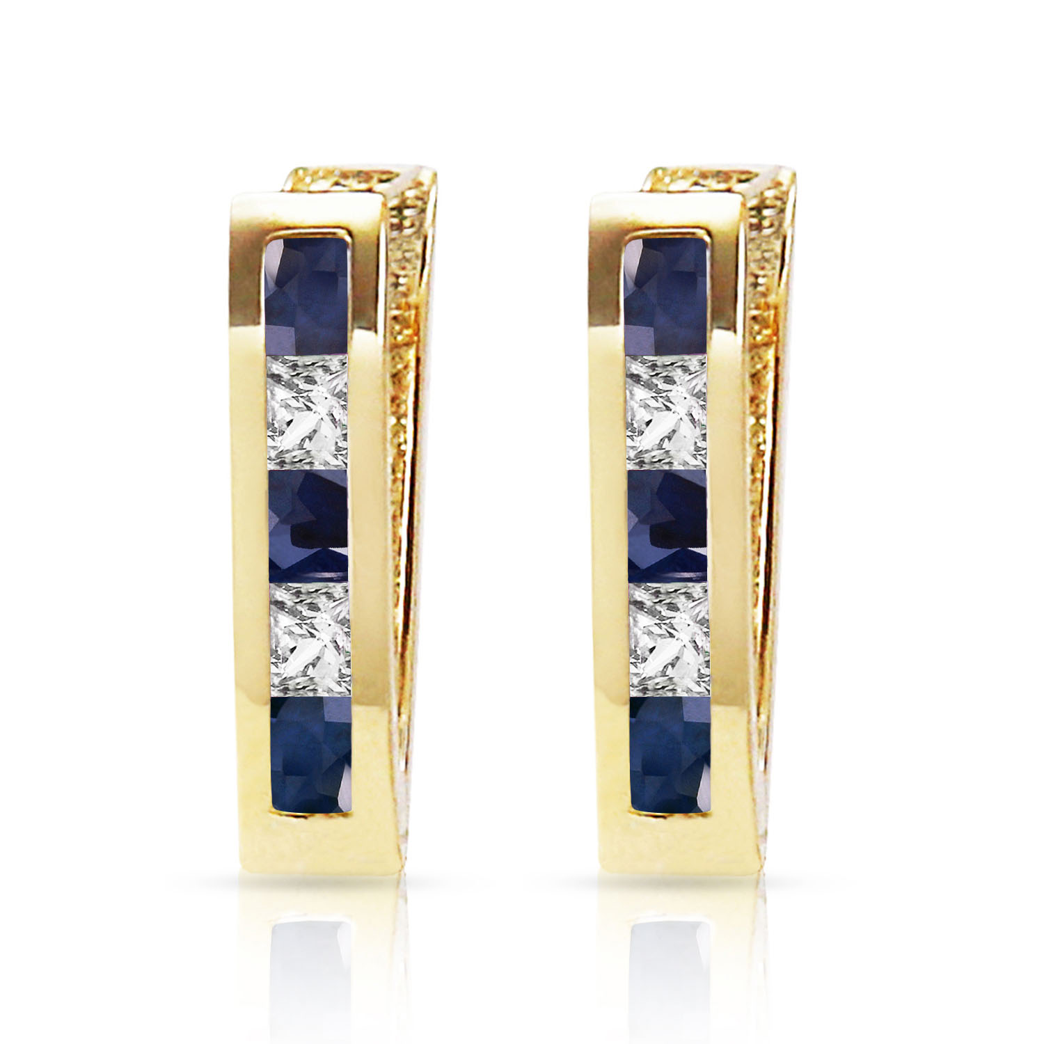 1.26 CTW 14K Solid Gold Rhea Sapphire White Topaz Earrings