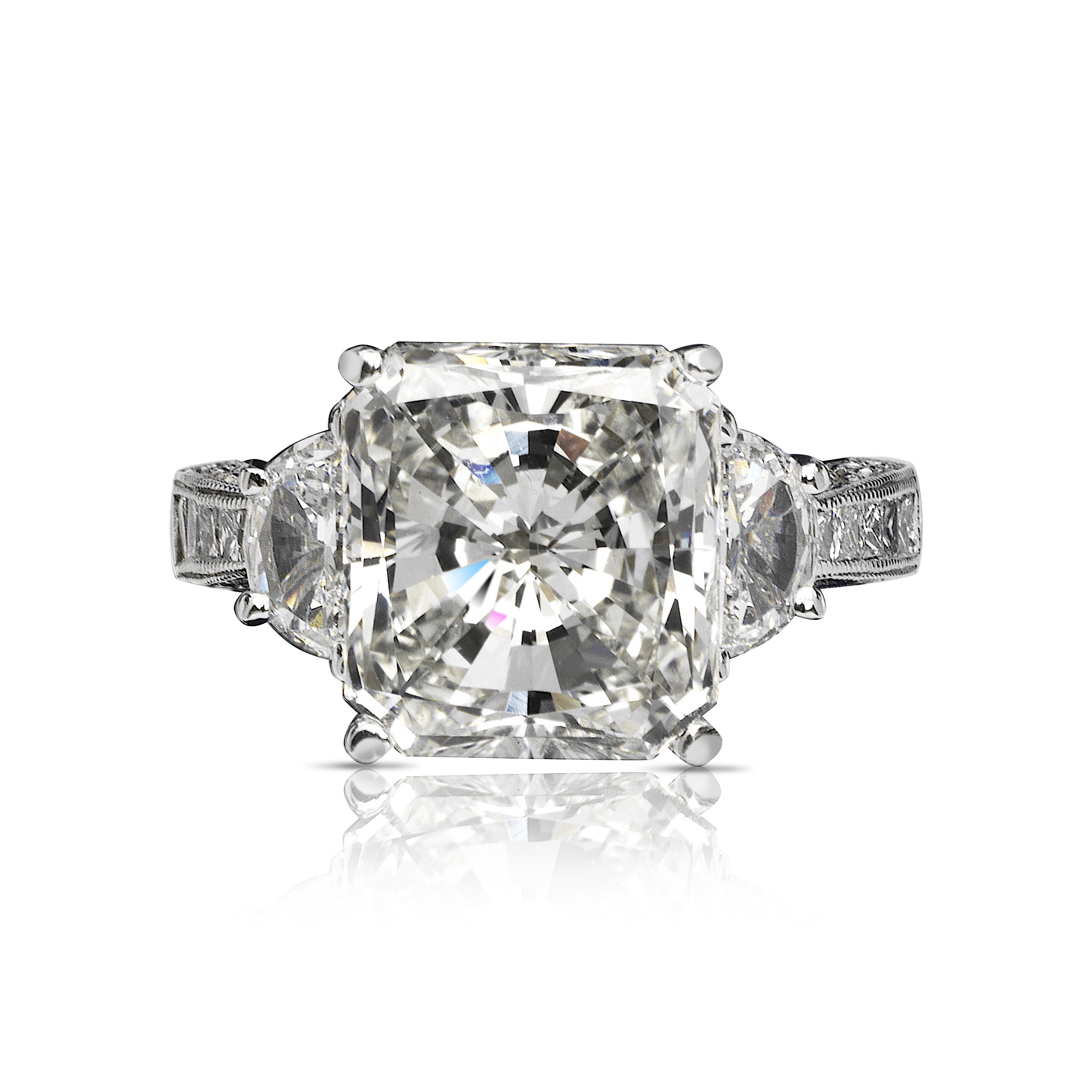 7 CARAT RADIANT CUT H COLOR VS2 CLARITY DIAMOND ENGAGEMENT RING 18K WHITE GOLD GIA CERTIFIED 5 CT H VS2 BY MIKE NEKTA