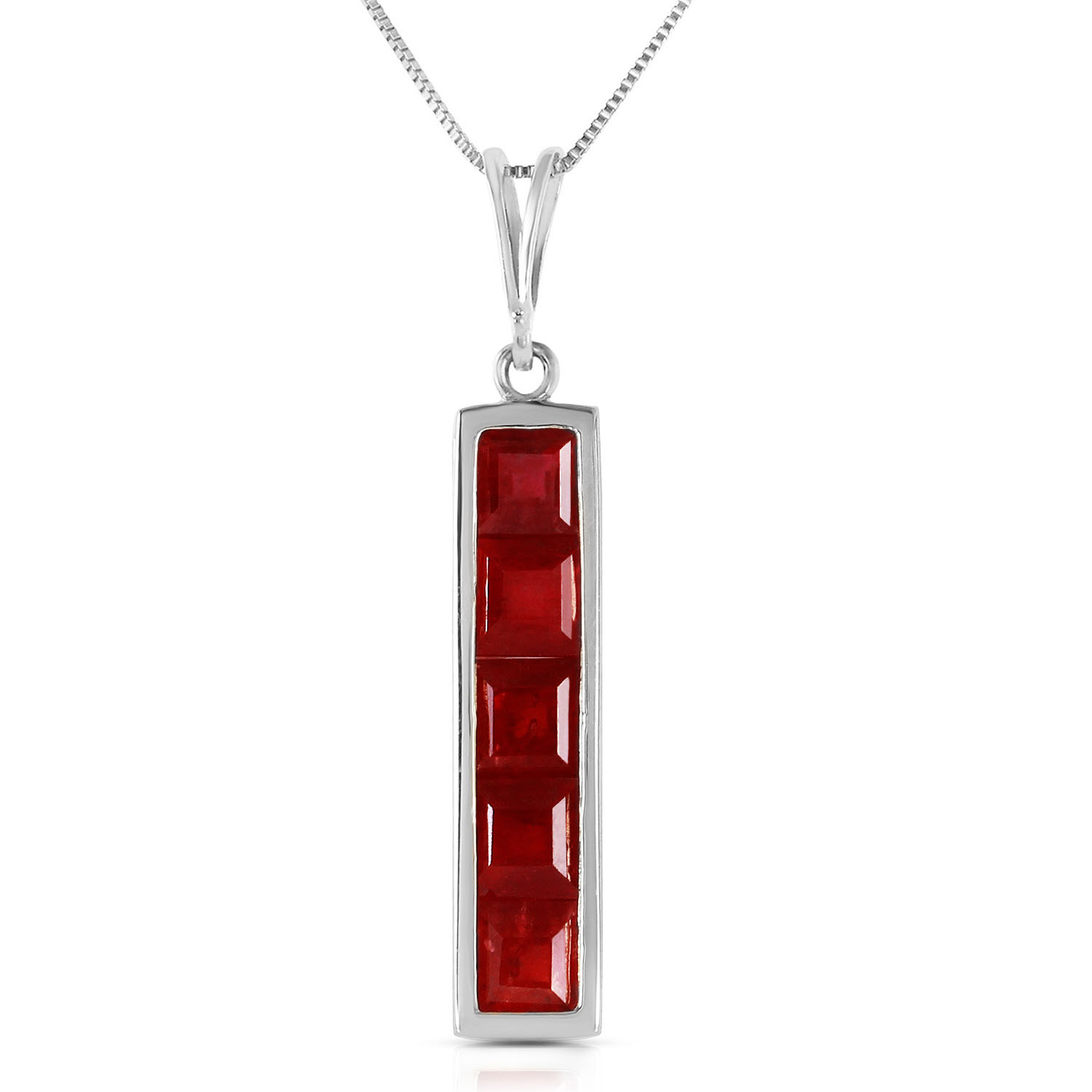 2.5 CTW 14K Solid White Gold Me Before You Ruby Necklace
