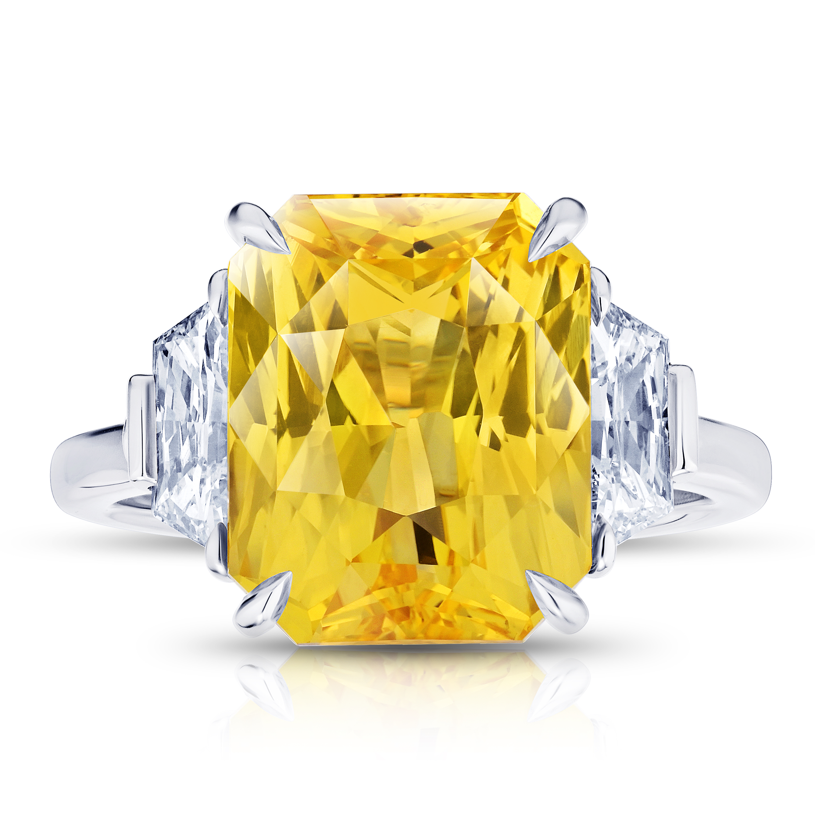 David Gross Radiant Yellow Sapphire and Diamond Ring