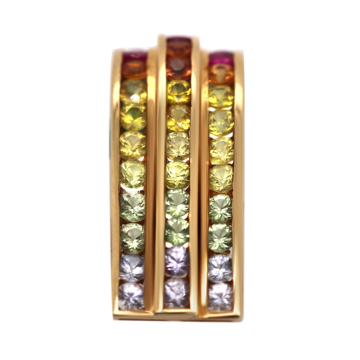 18k Yellow Gold Multi Colored Gemstone Pendant