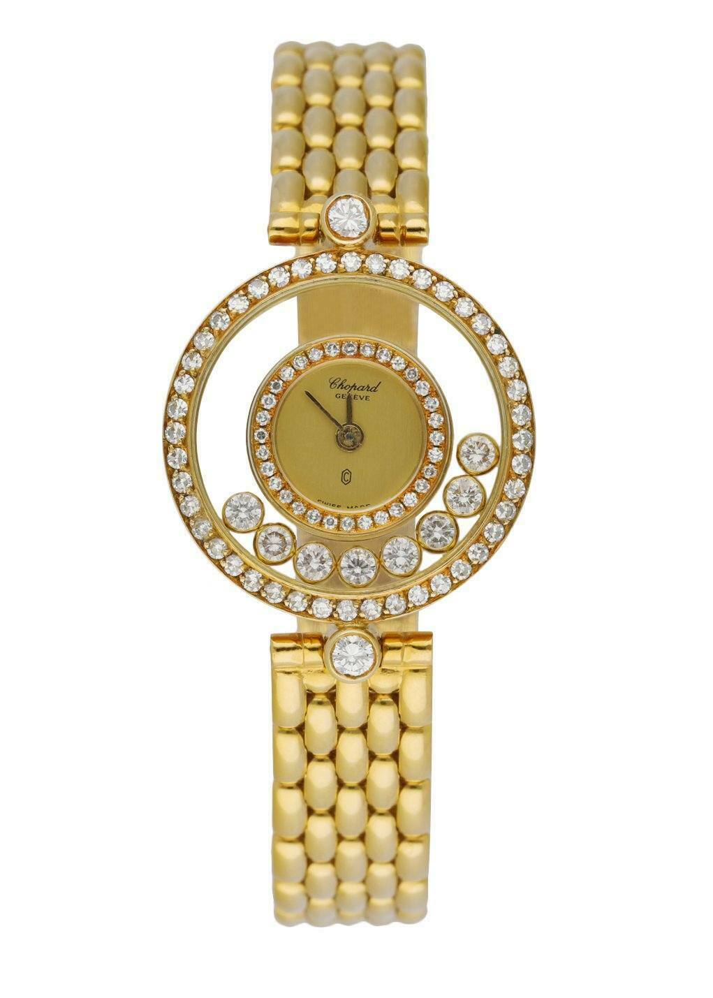 Chopard Happy diamonds 4054 18K Yellow Gold W/Diamond Bezel Box  Papers