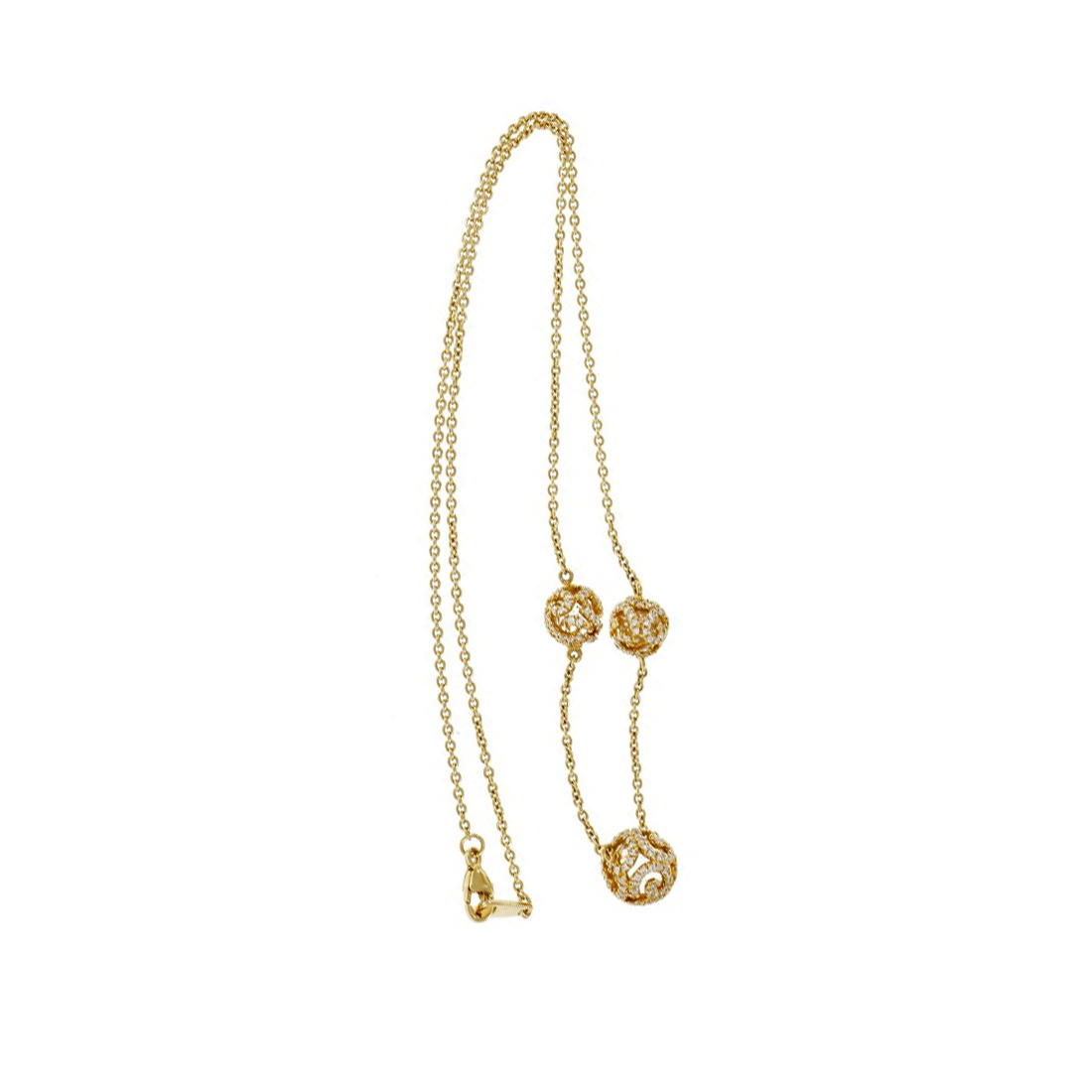 JMP 18K Rose Gold with Quartz Crystal Beads  0.90ct Diamond Necklace 