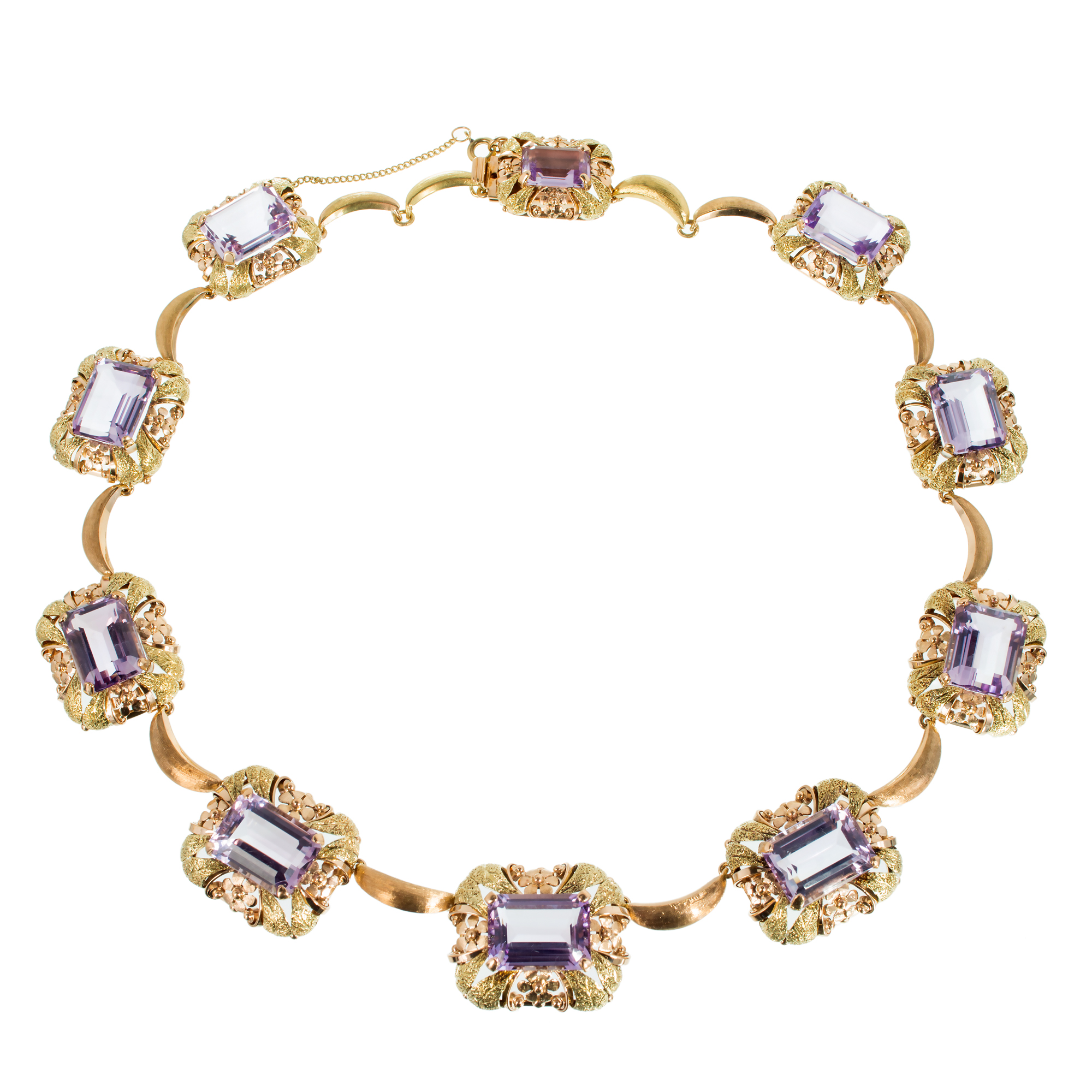 18K Rose and Green Gold with 111.11ct Amethyst Necklace