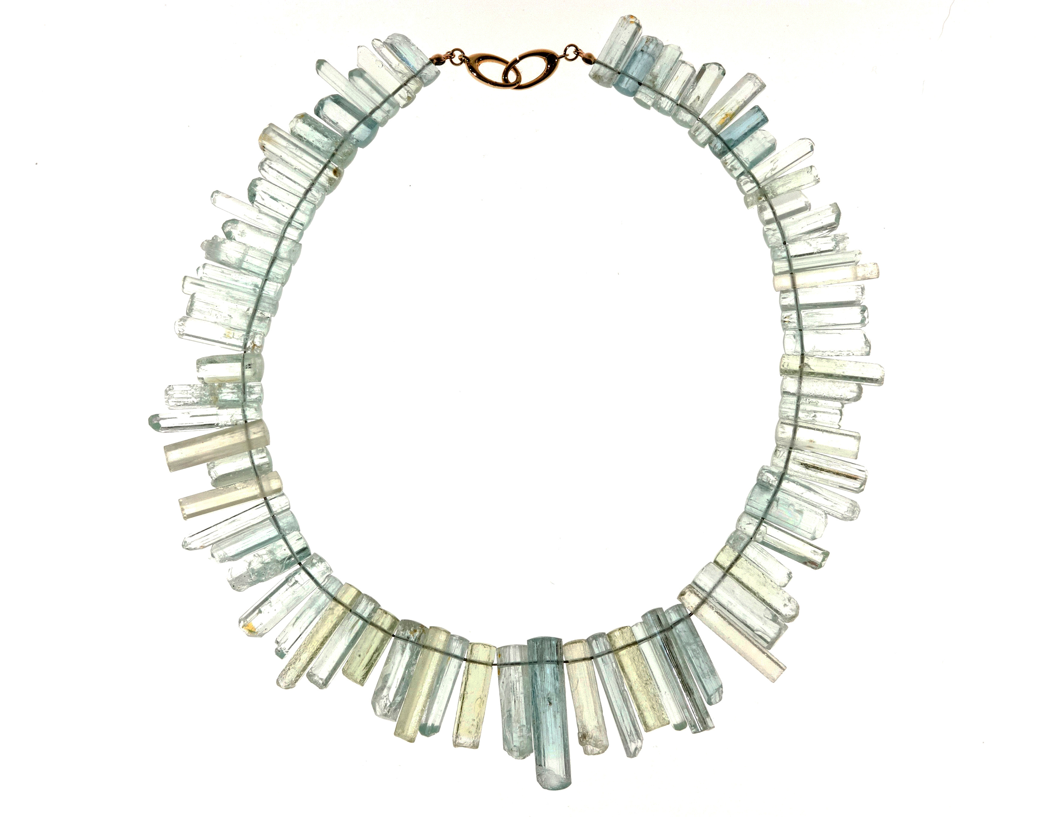 18K Yellow Gold with 505.00ct Aquamarine Crystal Necklace