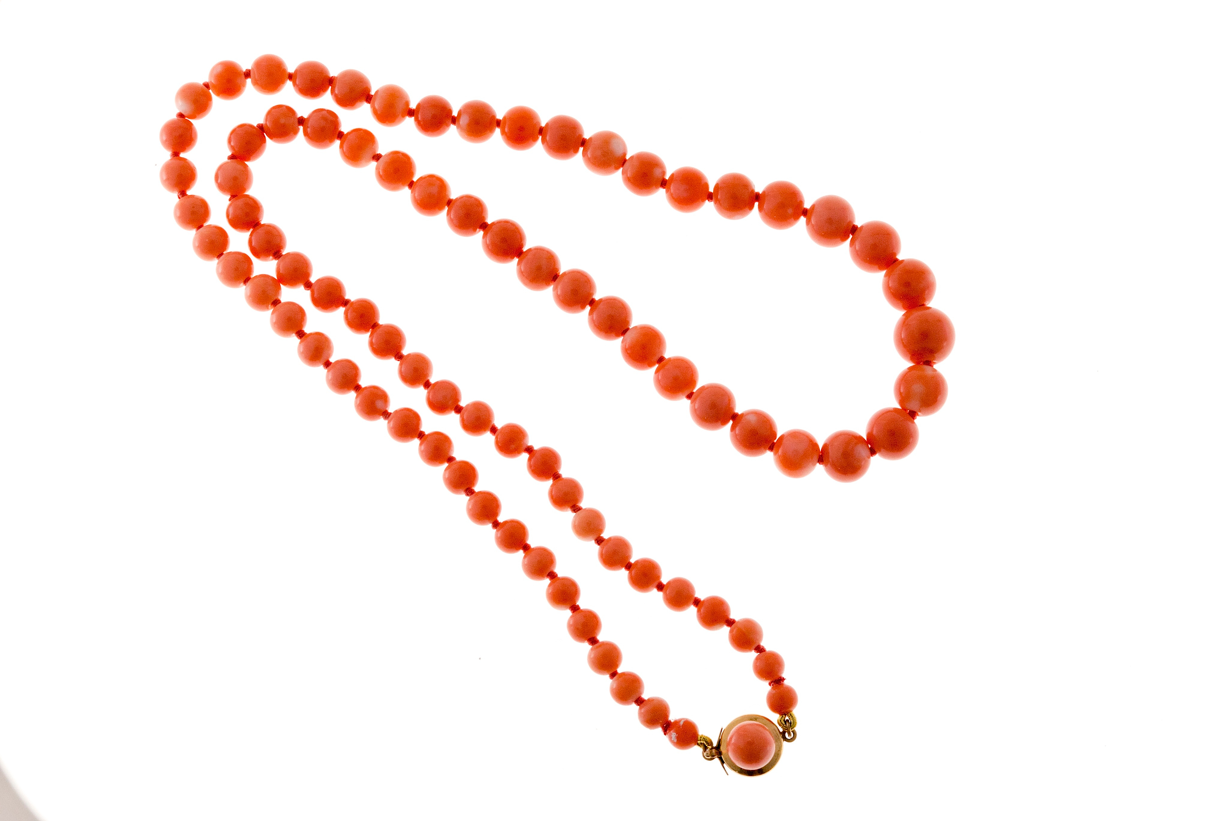 Vintage Yellow Gold  Coral Necklace