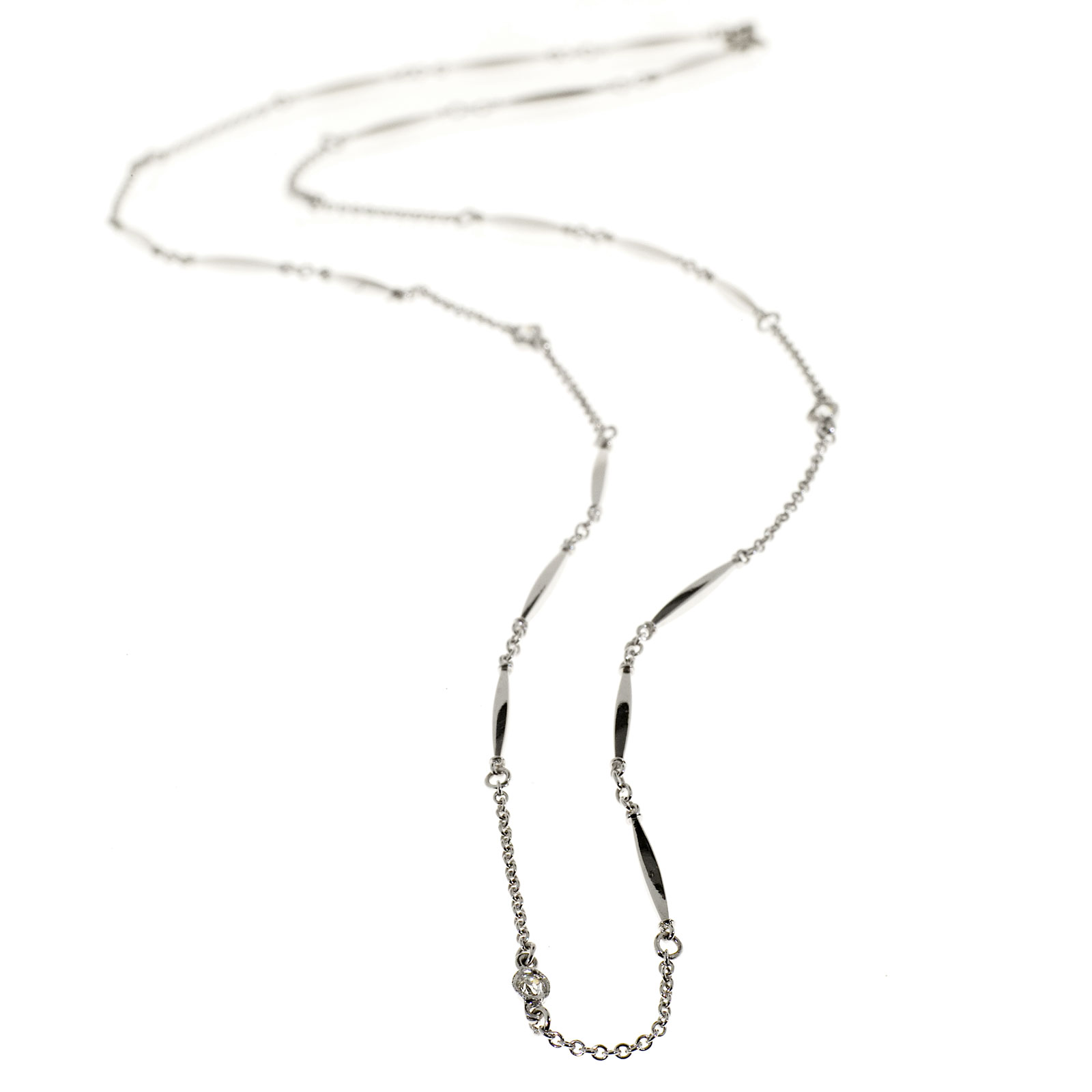 Platinum with 0.15ct Diamond By The Yard Vintage Chain Necklace