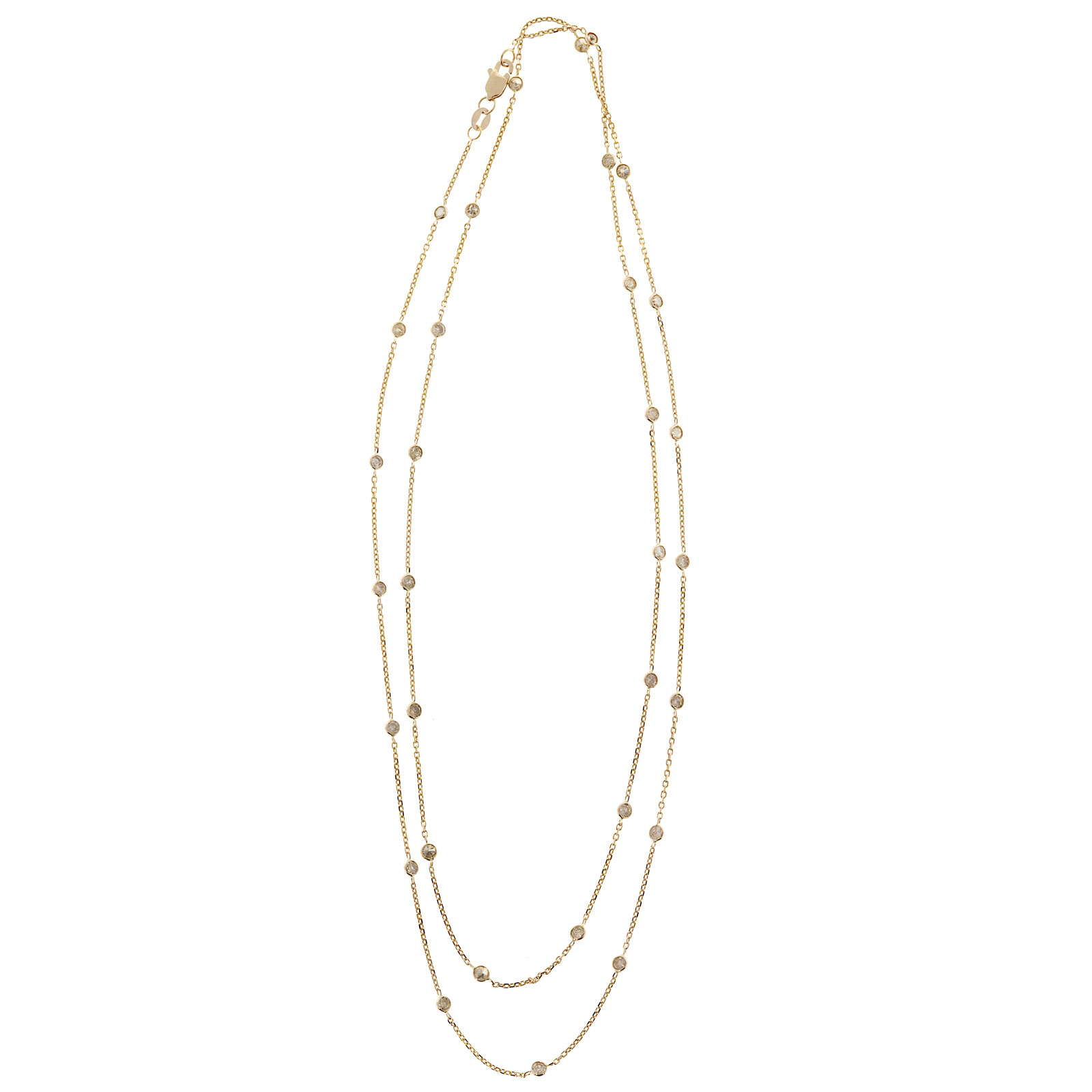 14K Rose Gold Vintage By The Yard 2.24ct Diamond Necklace