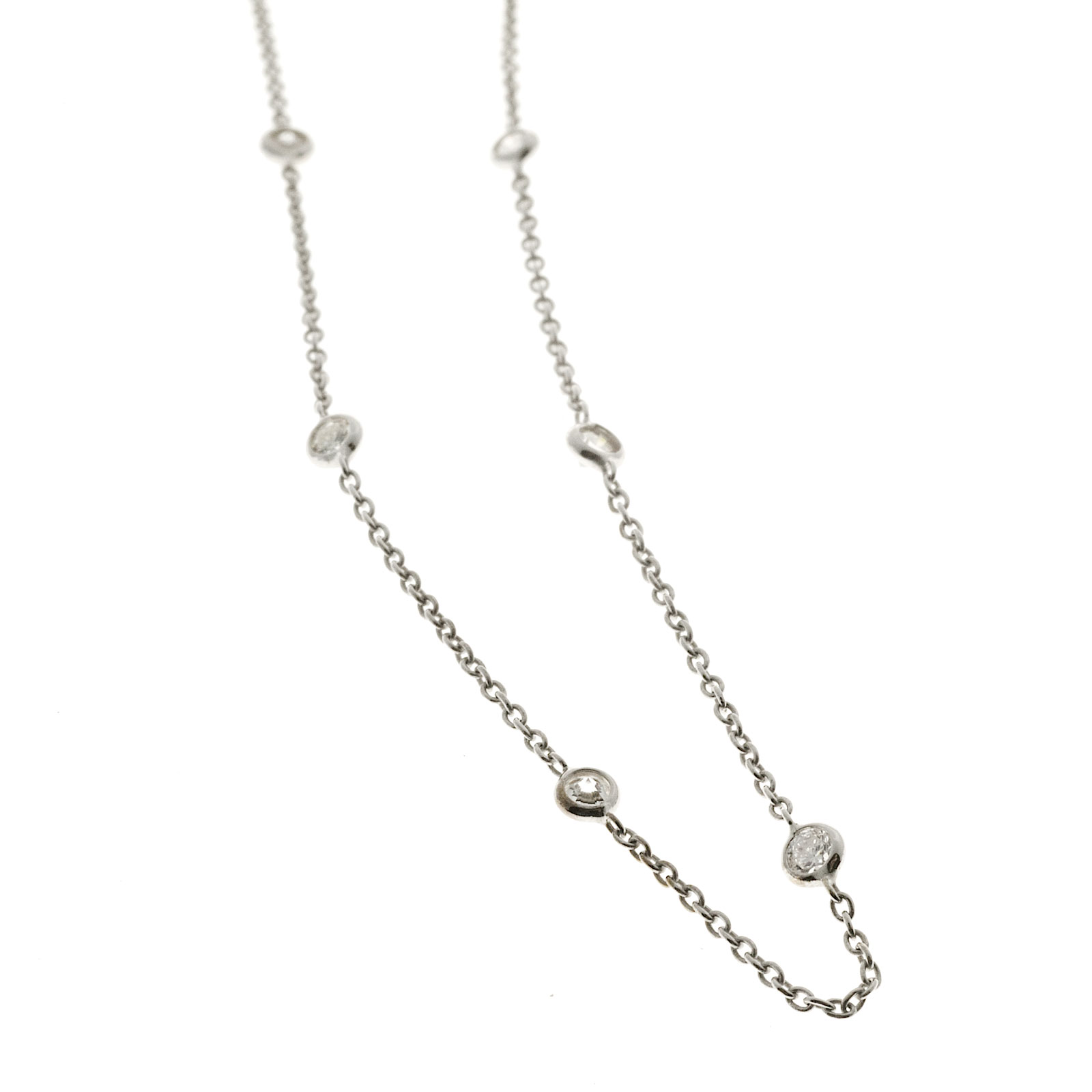 14K White Gold with 0.56ct Diamond By The Yard Necklace