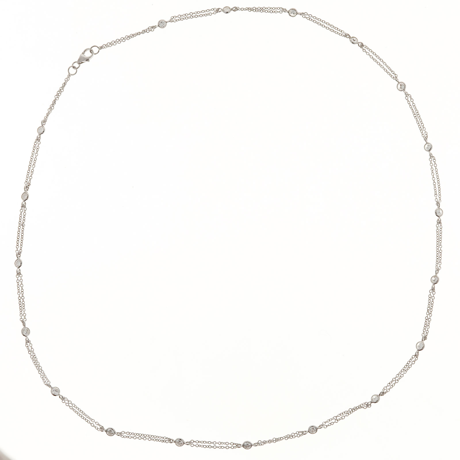 14K White Gold with 1.45ct Diamond By The Yard Necklace
