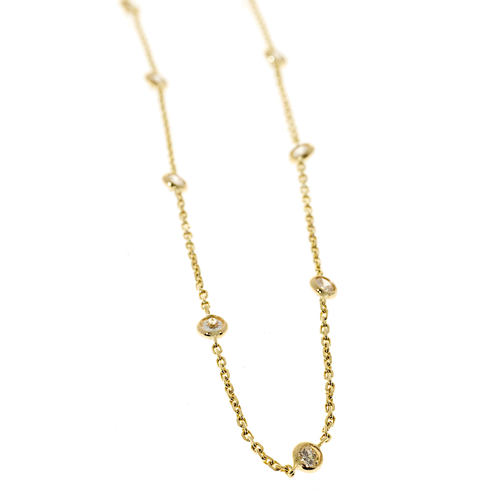 14K Yellow Gold with 1.00ct Diamond By The Yard Necklace