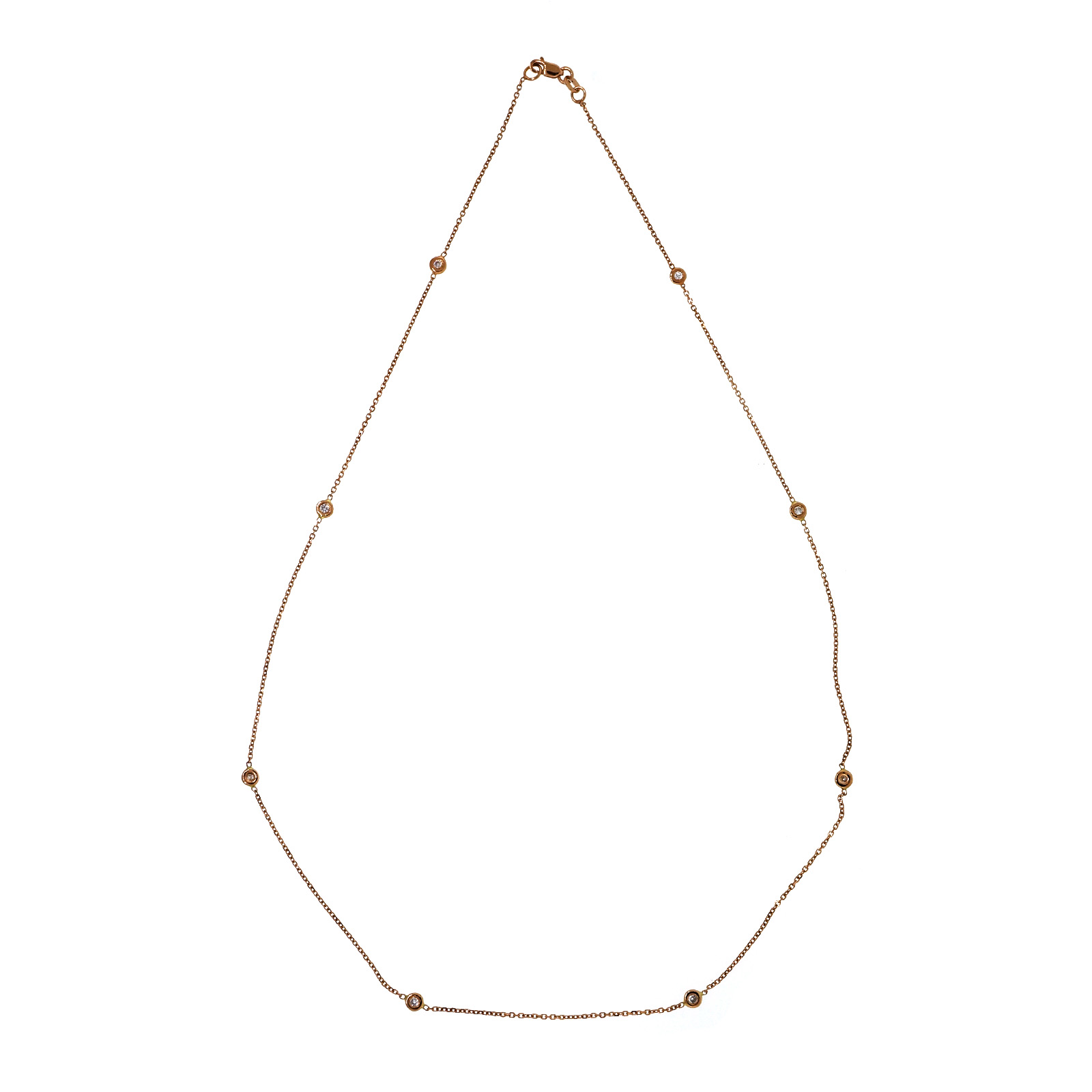 14K Rose Gold with 0.18ct Diamond By The Yard Necklace