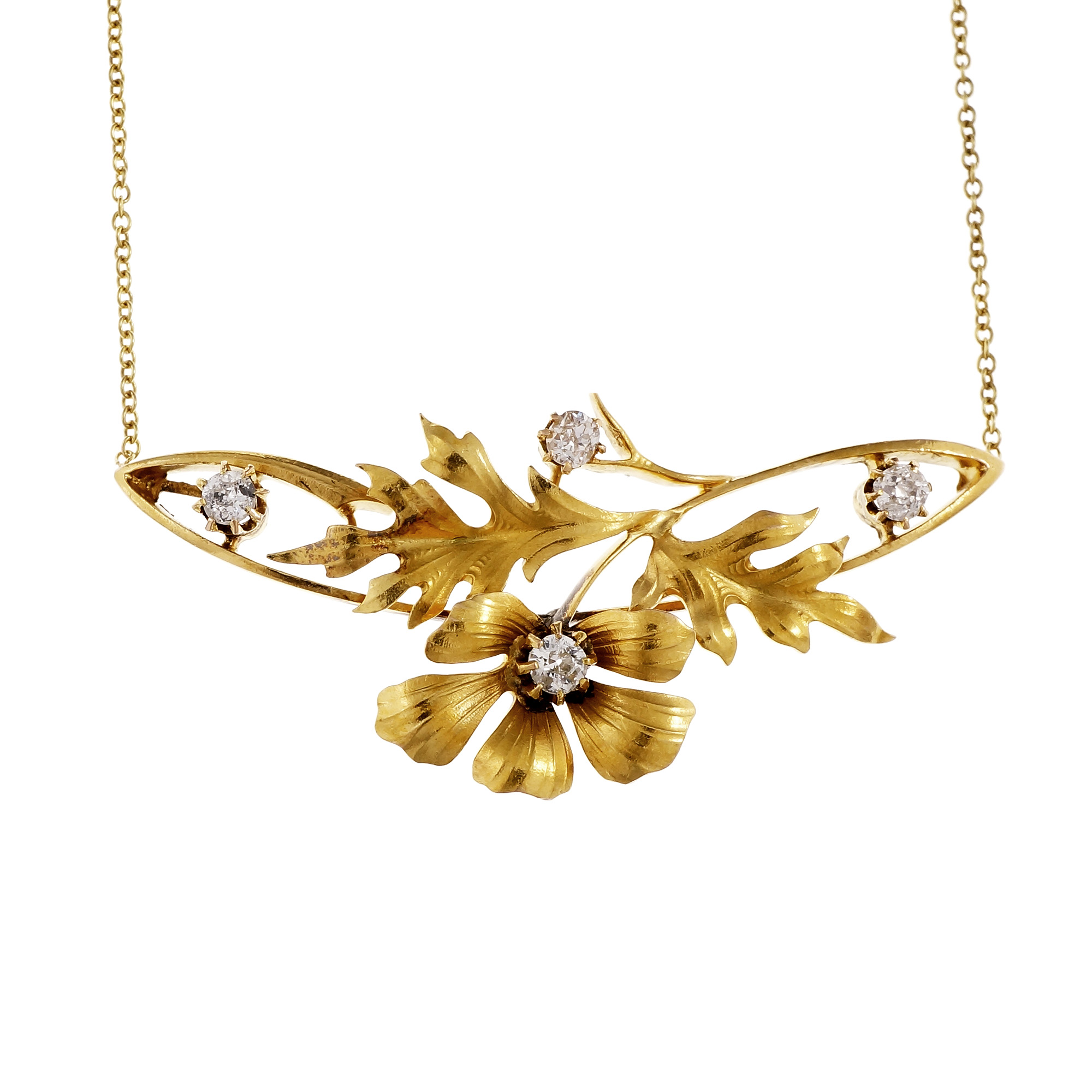 14K Yellow Gold with 0.60ct Diamond Necklace 