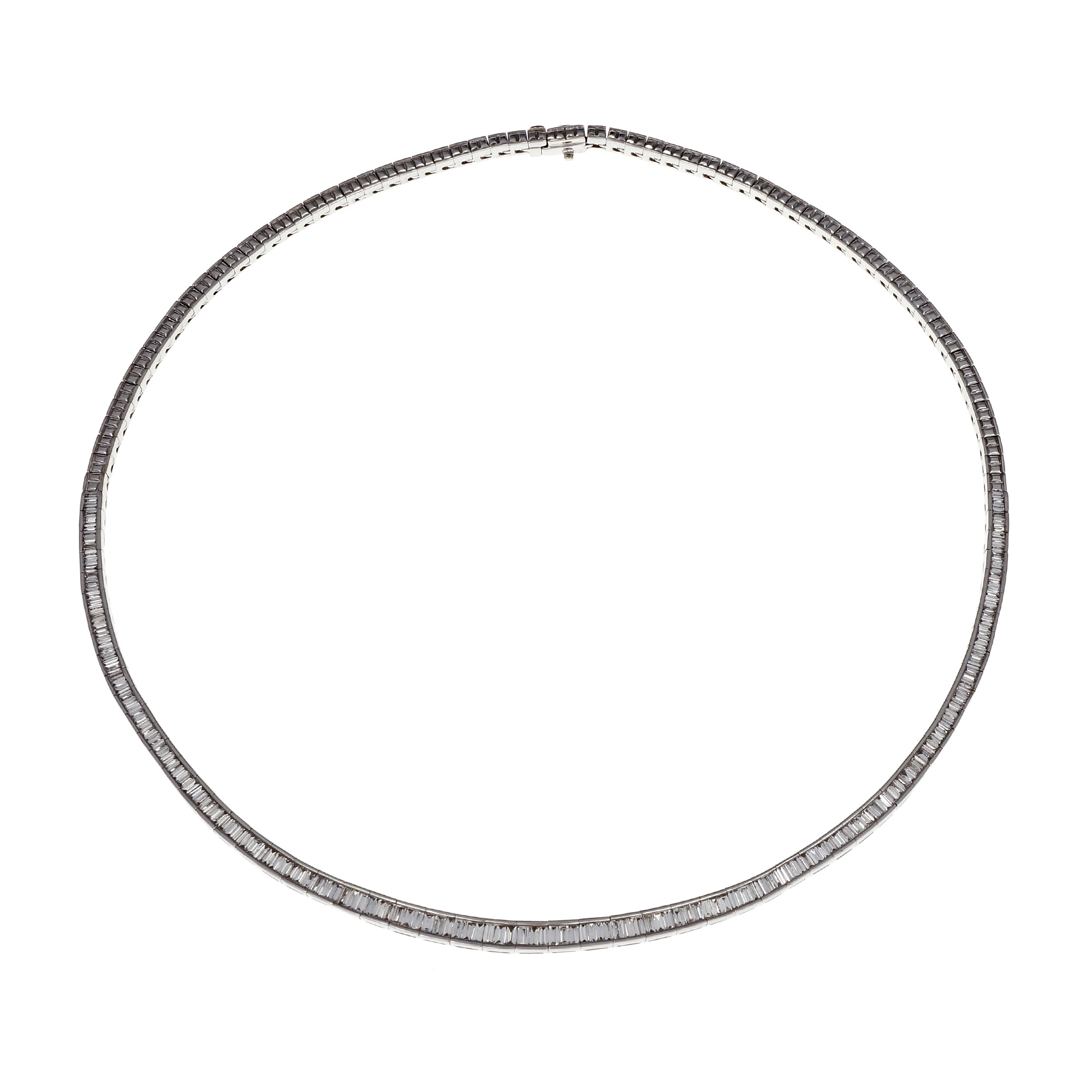 18K White Gold with 5.03ct Diamond Necklace 