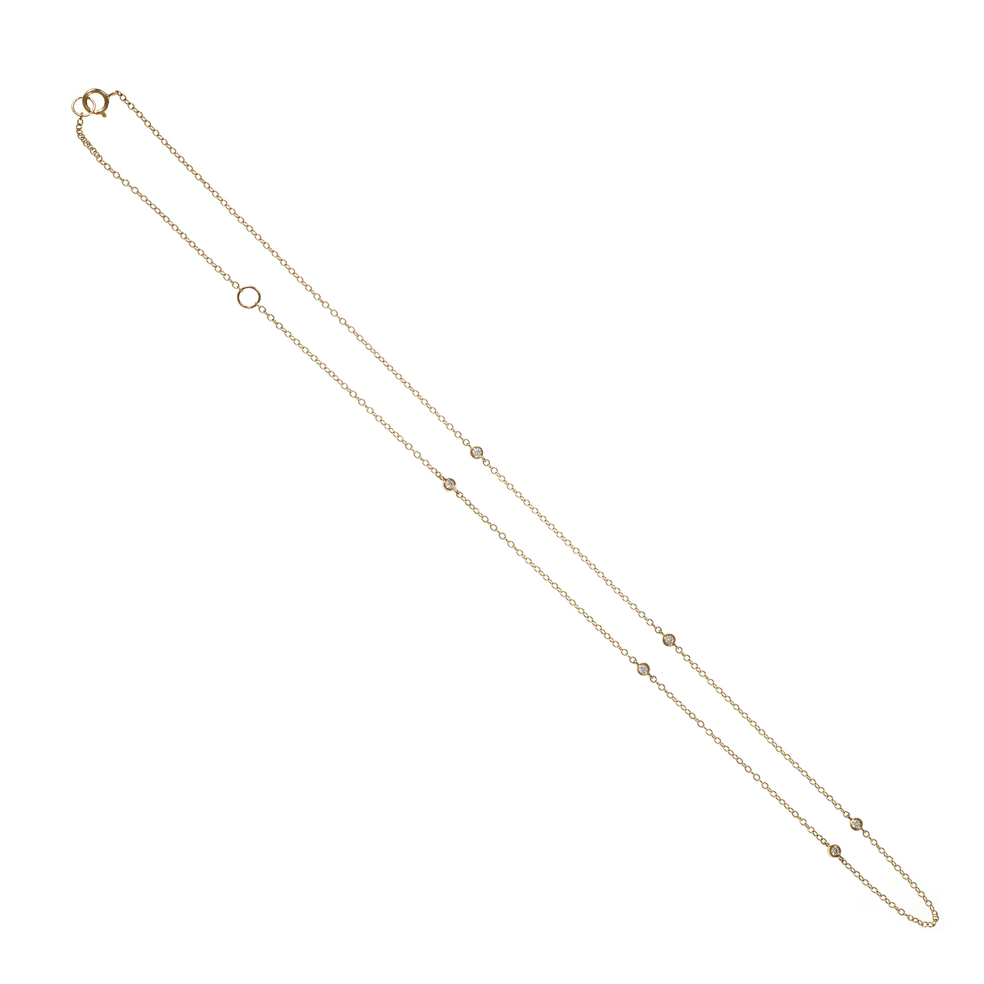 14K Yellow Gold 0.11ct Diamond Necklace 