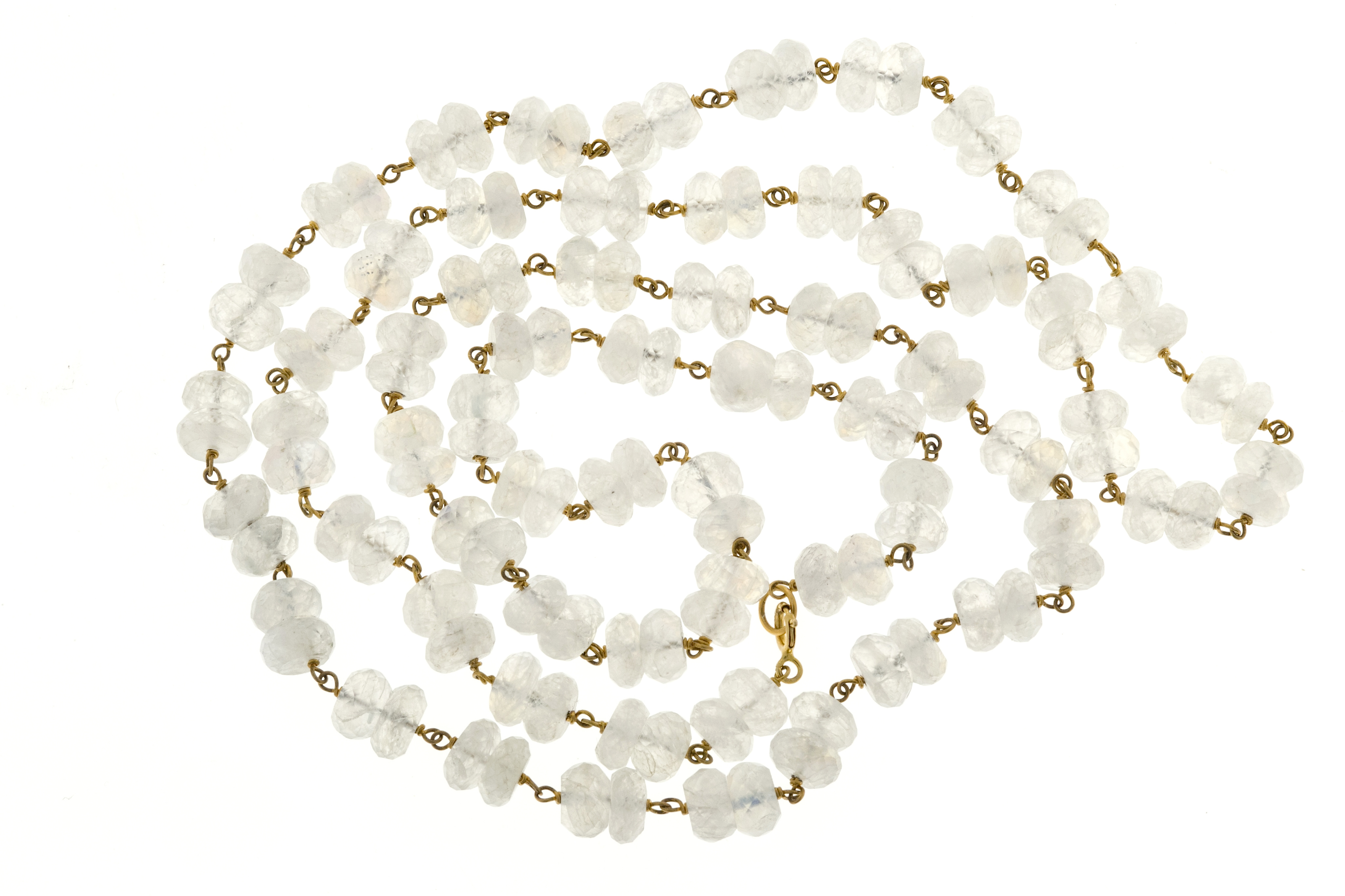 14K Yellow Gold with 150.00ct Moonstone Bead Wire Necklace