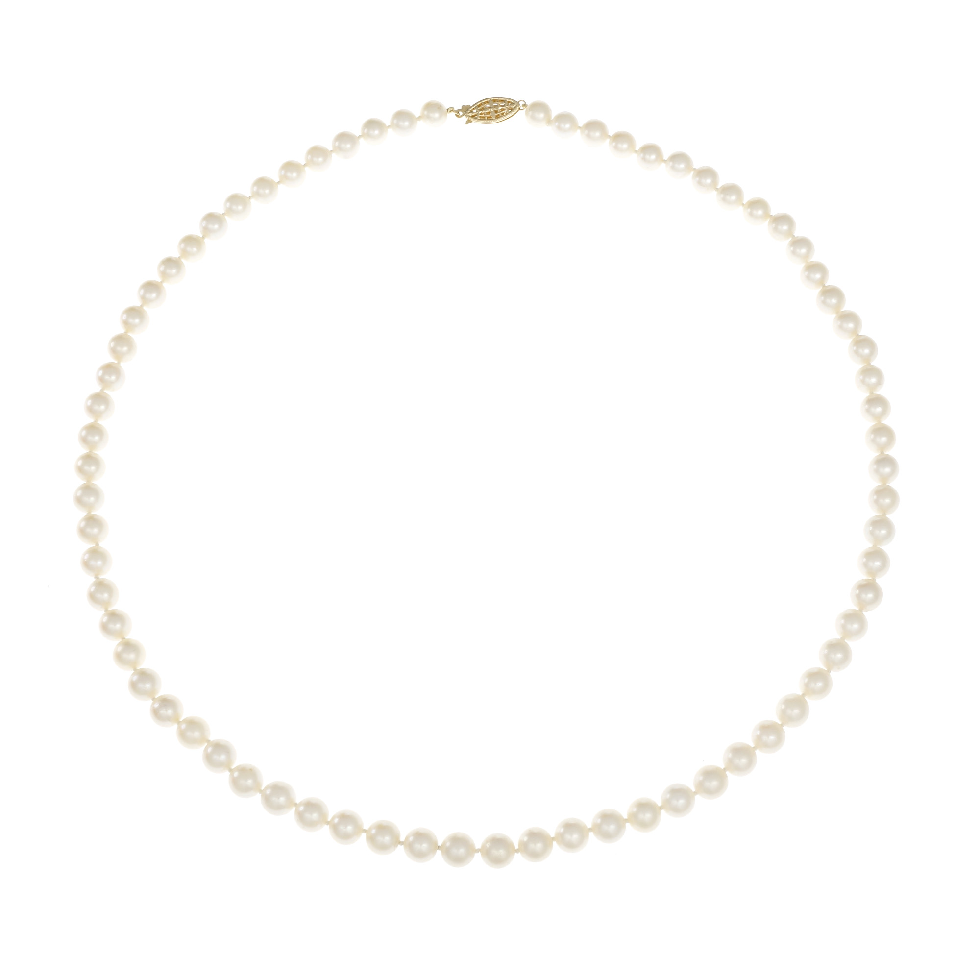 14K Yellow Gold with Akoya Cultured Pearls Necklace 