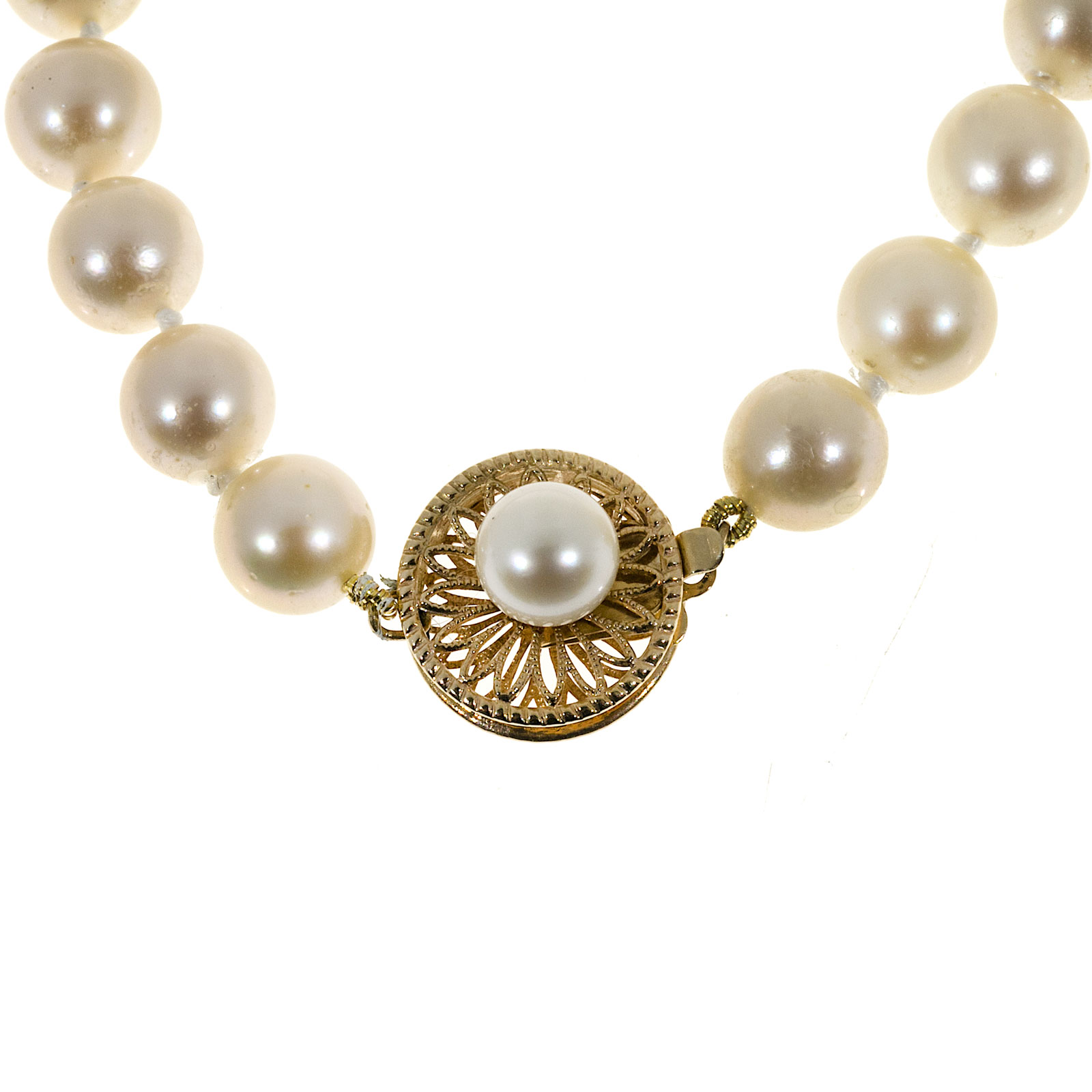 14K Yellow Gold with Pearl Necklace