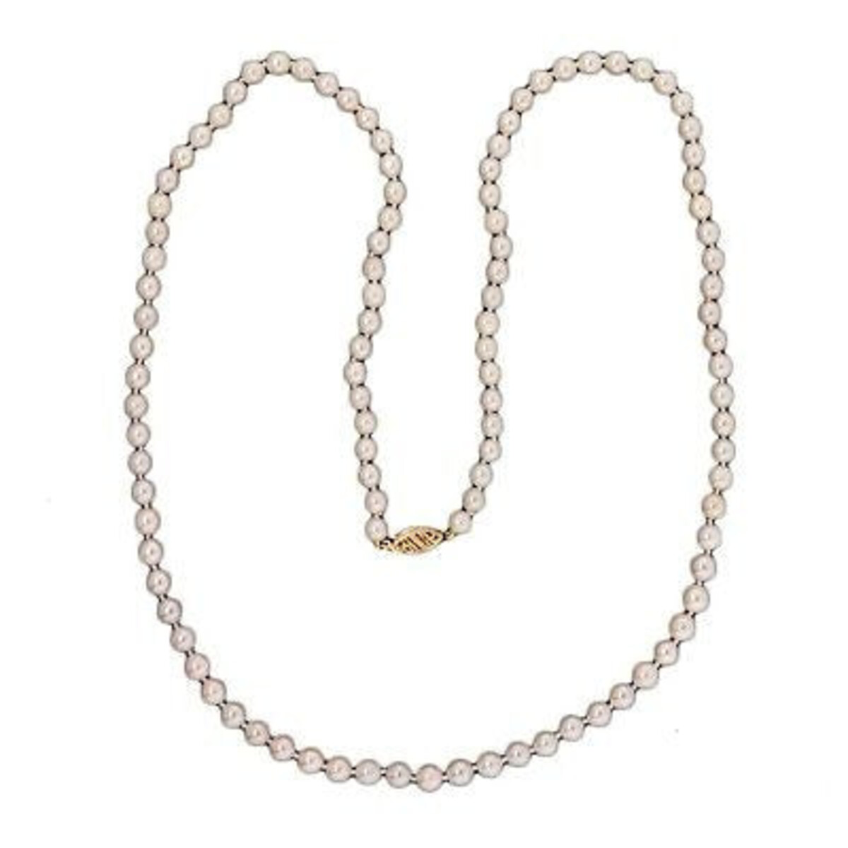 Vintage 26 Inch 6 To 5.5mm Akoya Cultured Pearl Necklace 14k Catch