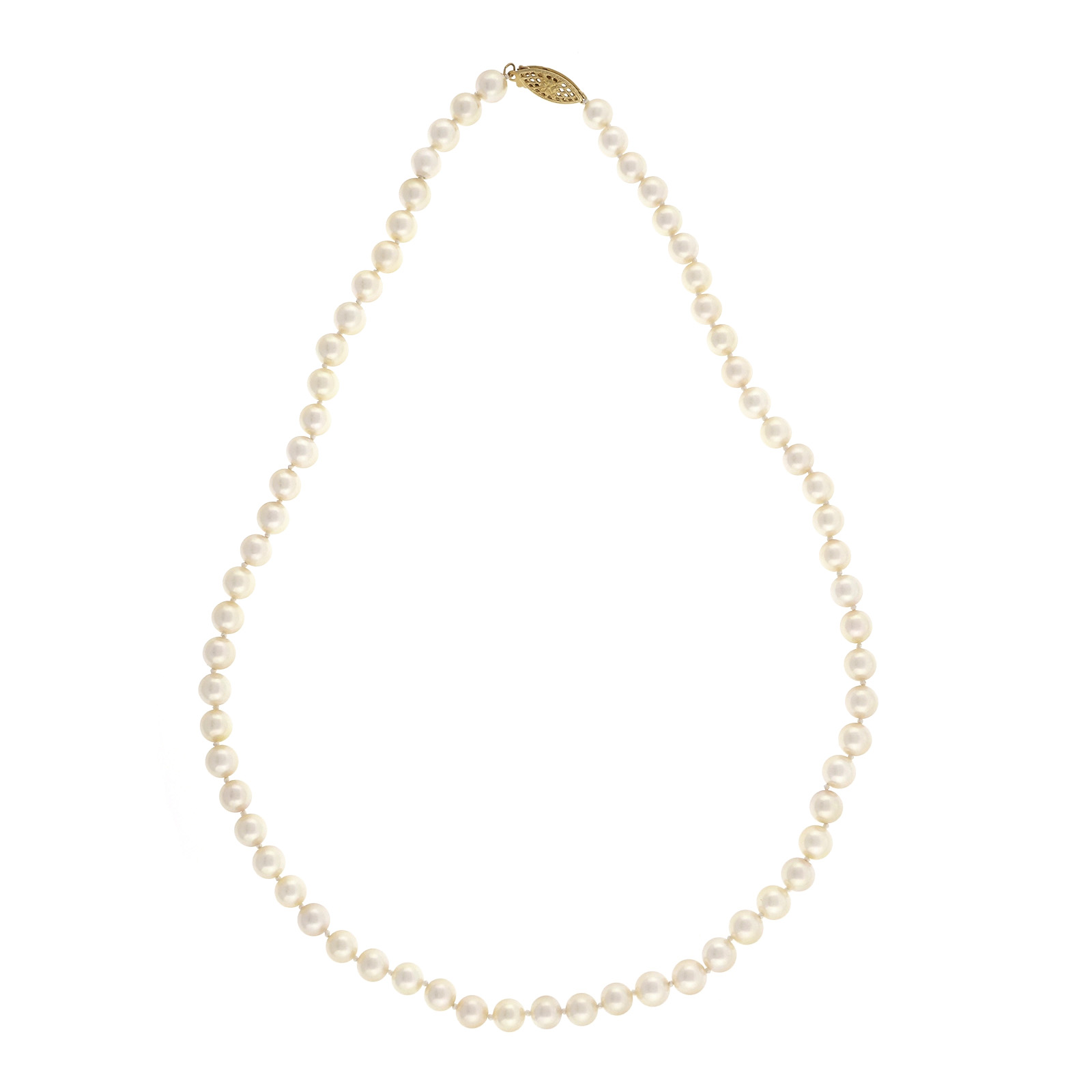 Vintage 1960 Natural Color Japanese Akoya Cultured Pearl 6 – 6.5mm 18.5 Inches