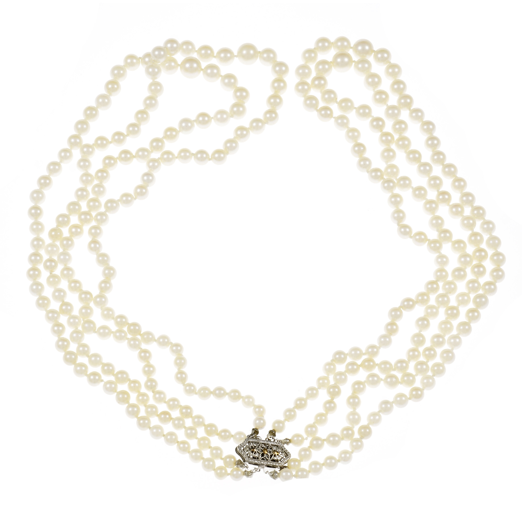 14K White Gold with Cultured Pearl Necklace  
