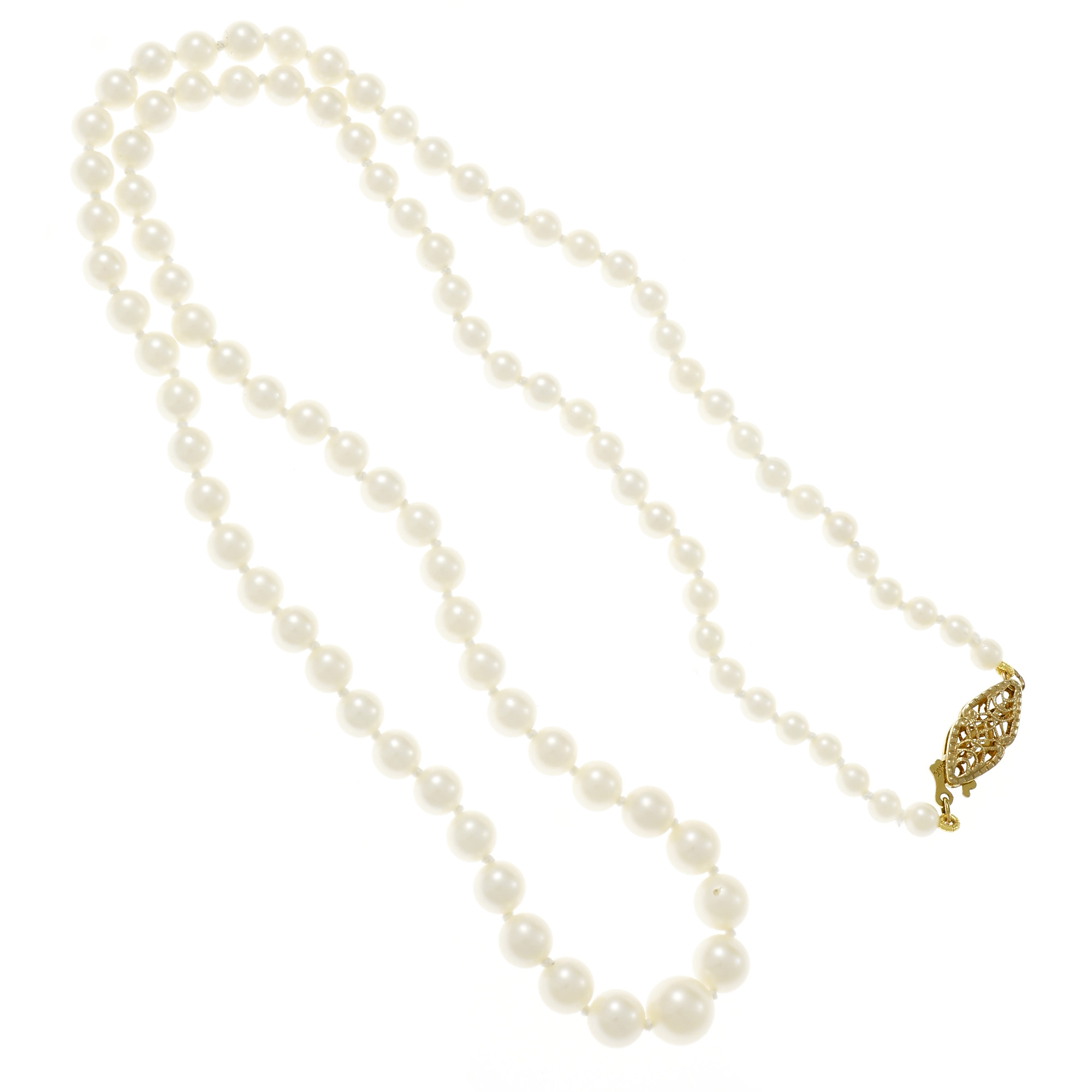 14K Yellow Gold with Cultured Pearl Necklace 