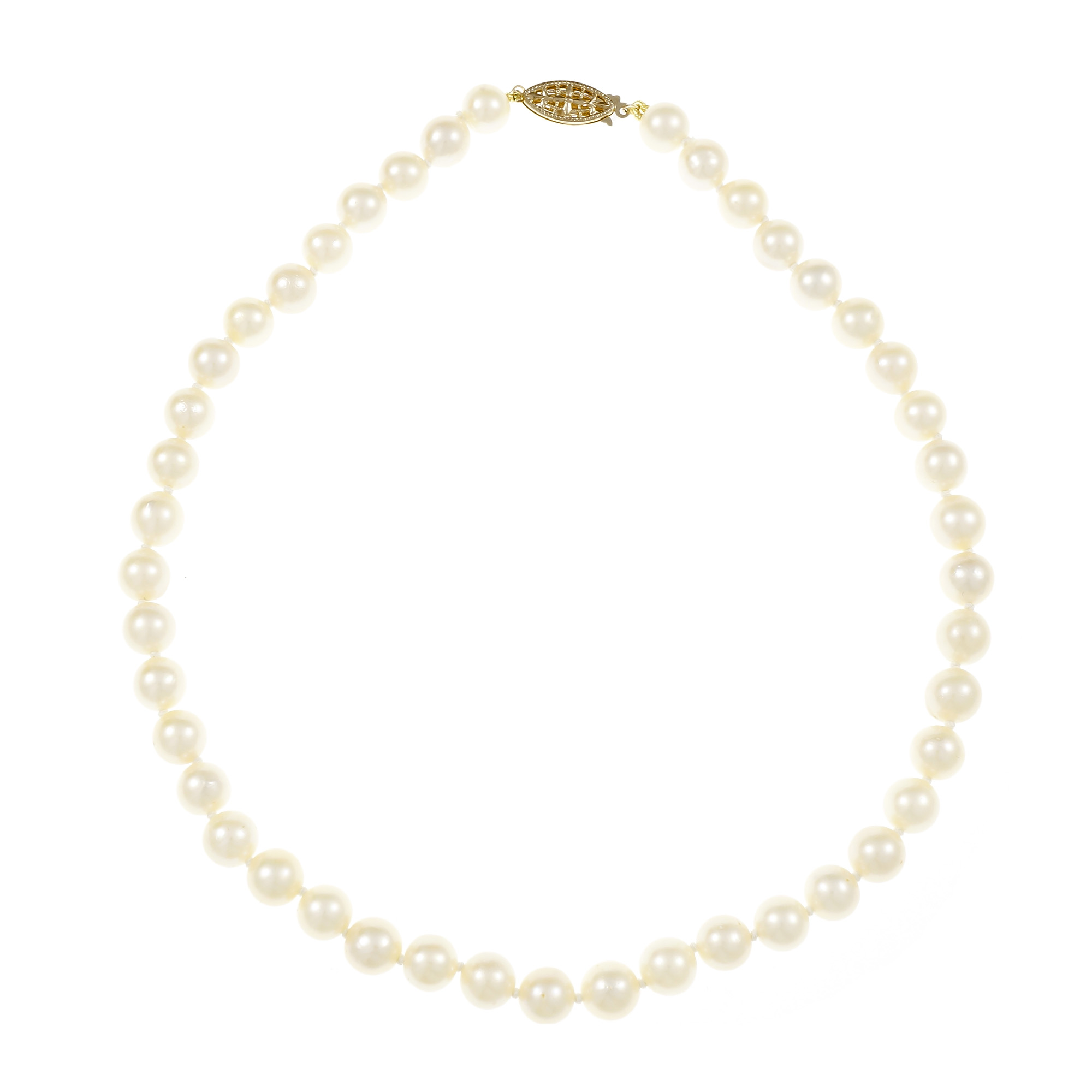 14K Yellow Gold with Cultured Pearl Necklace 