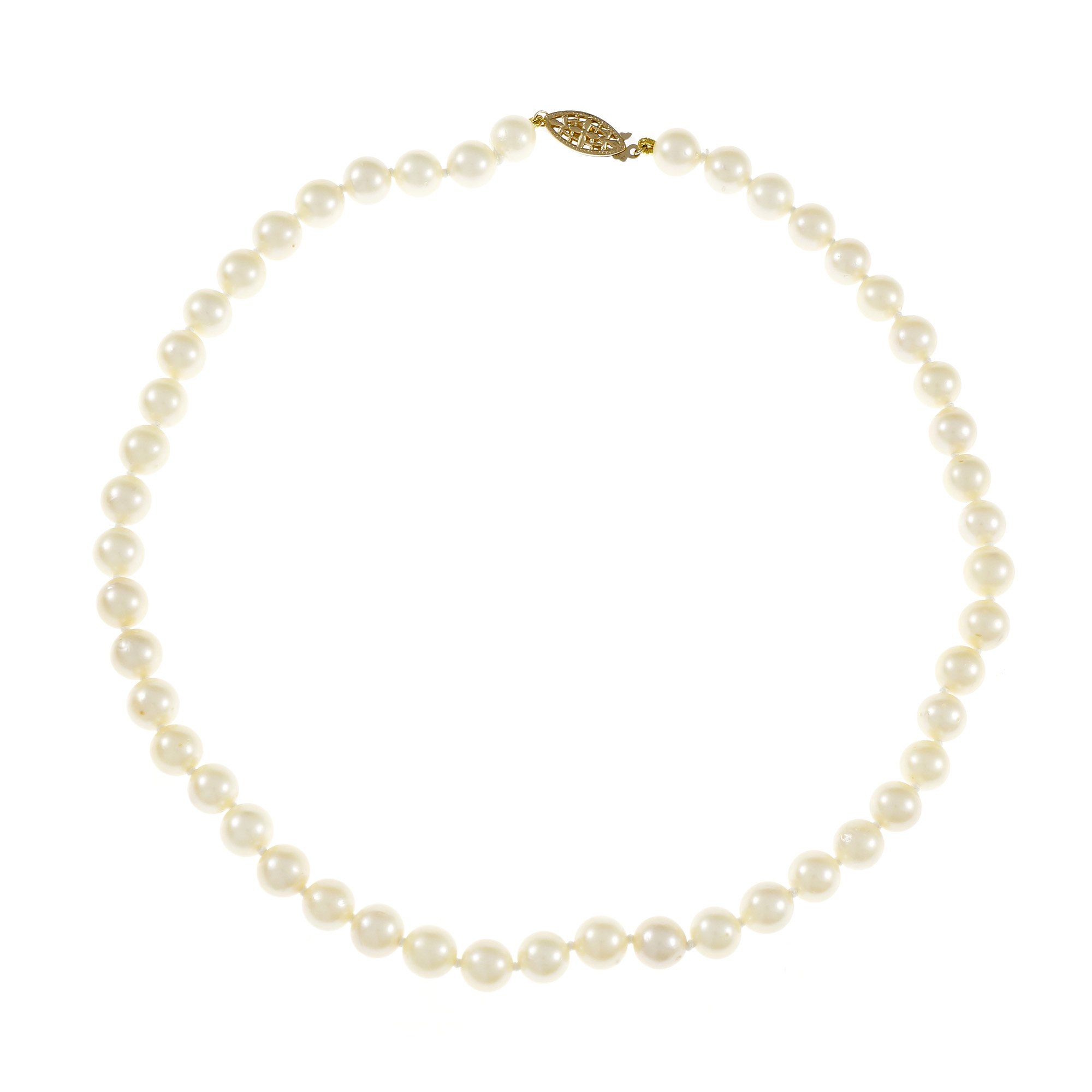14K Yellow Gold with Cultured Pearl Necklace 