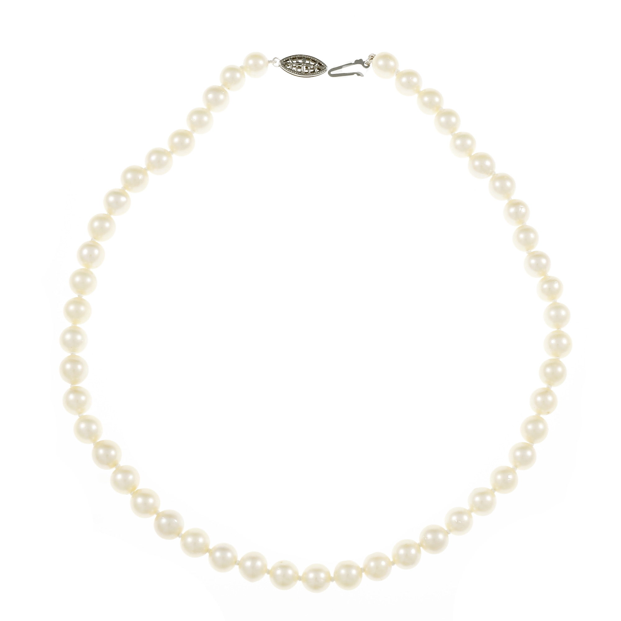 14K White Gold with Cultured Pearl Necklace  