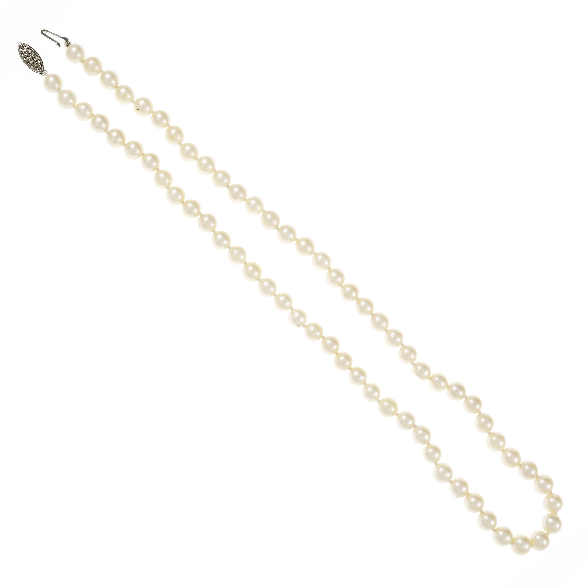 14K White Gold with Cultured Pearl Necklace