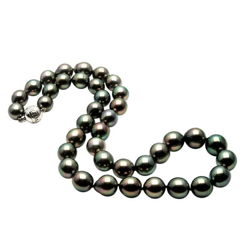 Mikimoto 18K White Gold  Tahitian Black South Sea Pearl Necklace