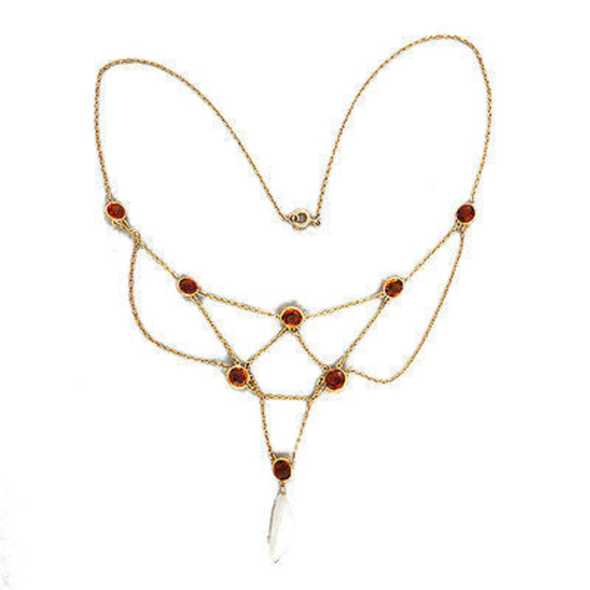 14K Yellow Gold with Citrine & Pearl Necklace