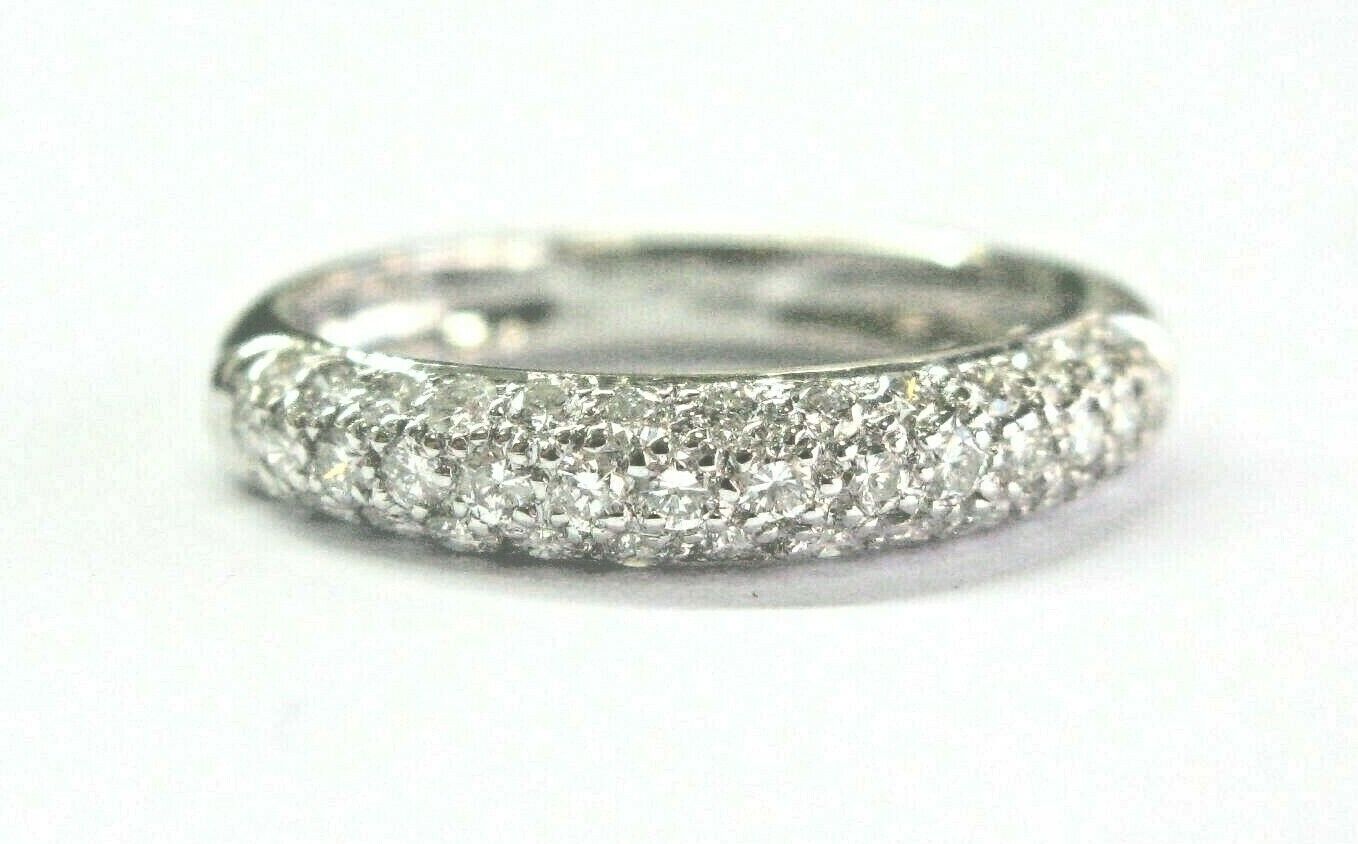Pave Diamond Wedding Band Ring 14KT White Gold .50Ct 3.9mm