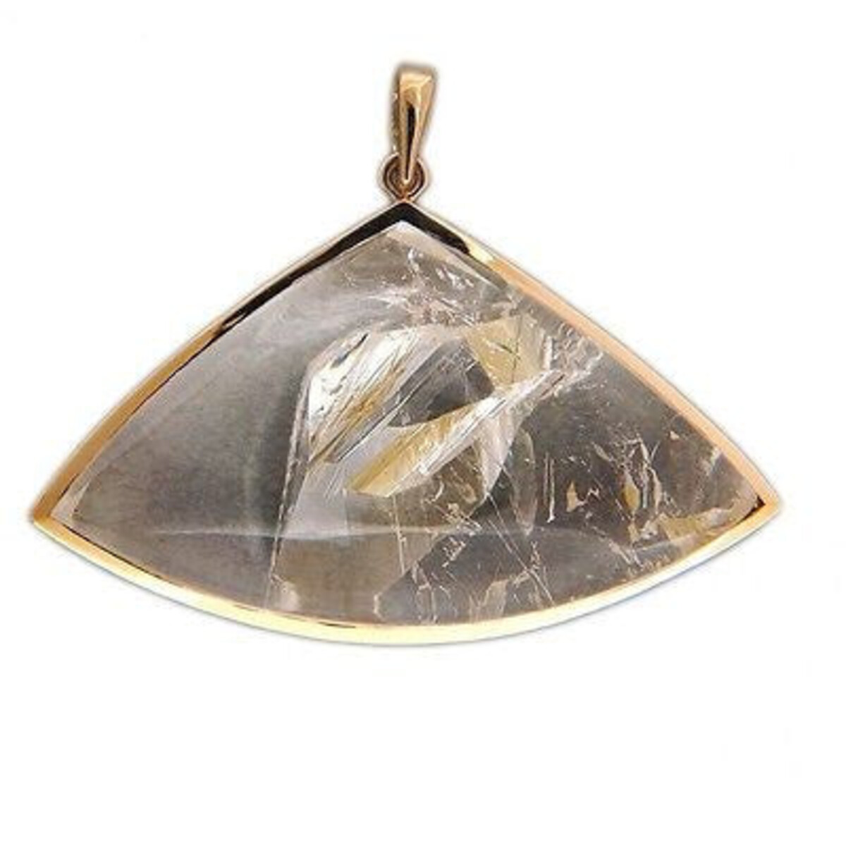 Vintage Estate 49.59ct Rare Manifestor Quartz Crystal 18k Yellow Gold Pendant