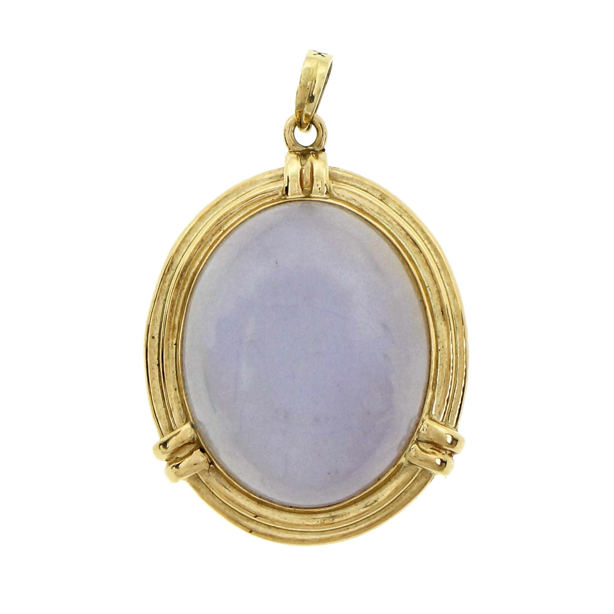 Natural Purple Jadeite Jade Pendant 14k gold GIA Certified