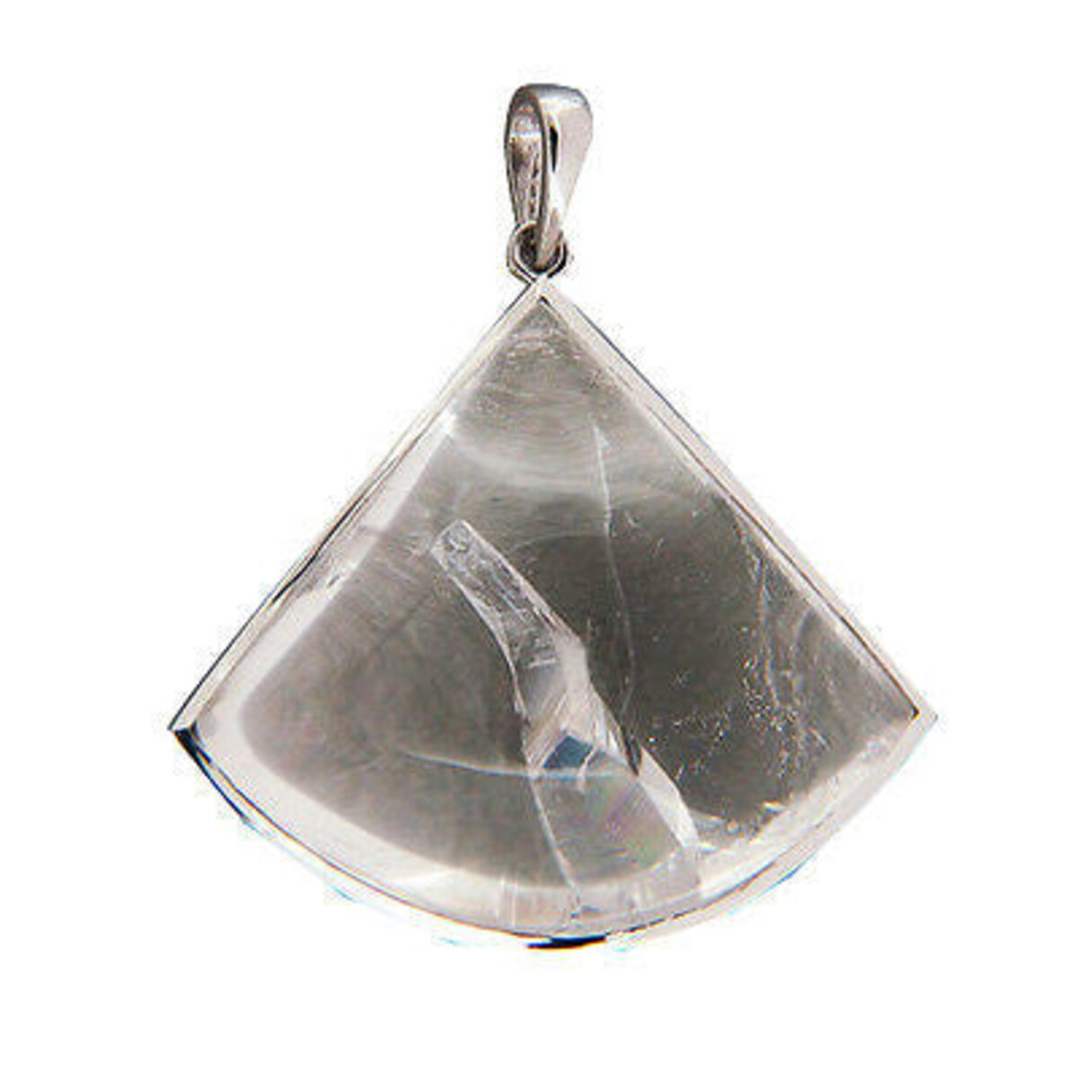 Vintage Estate 44.04ct Manifestor 18k White Gold Quartz Crystal Pendant