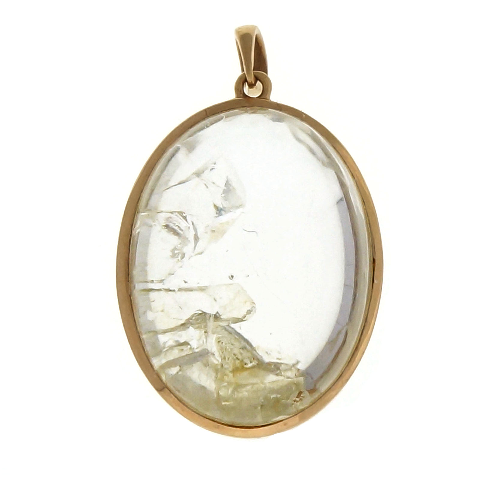 18K Pink Gold with 15.50ct Quartz Manifestor Crystal Clear Pendant