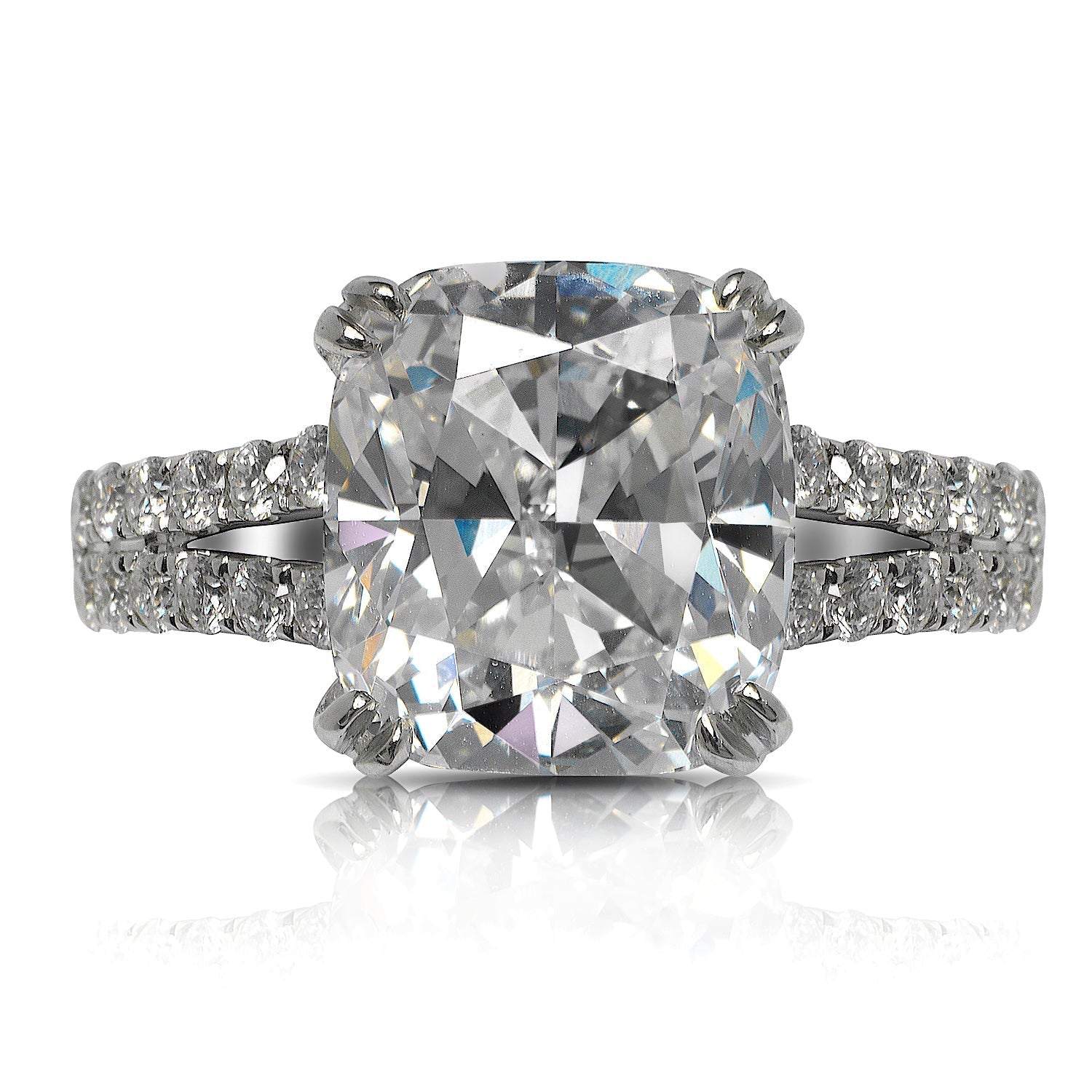 8 CARAT CUSHION CUT F COLOR INTERNALLY FLAWLESS CLARITY DIAMOND ENGAGEMENT RING 18K WHITE GOLD GIA CERTIFIED 7 CT F IF BY MIKE NEKTA