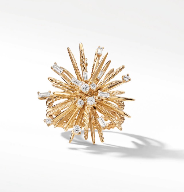 David Yurman Supernova Ring with Diamonds in 18K Yellow Gold