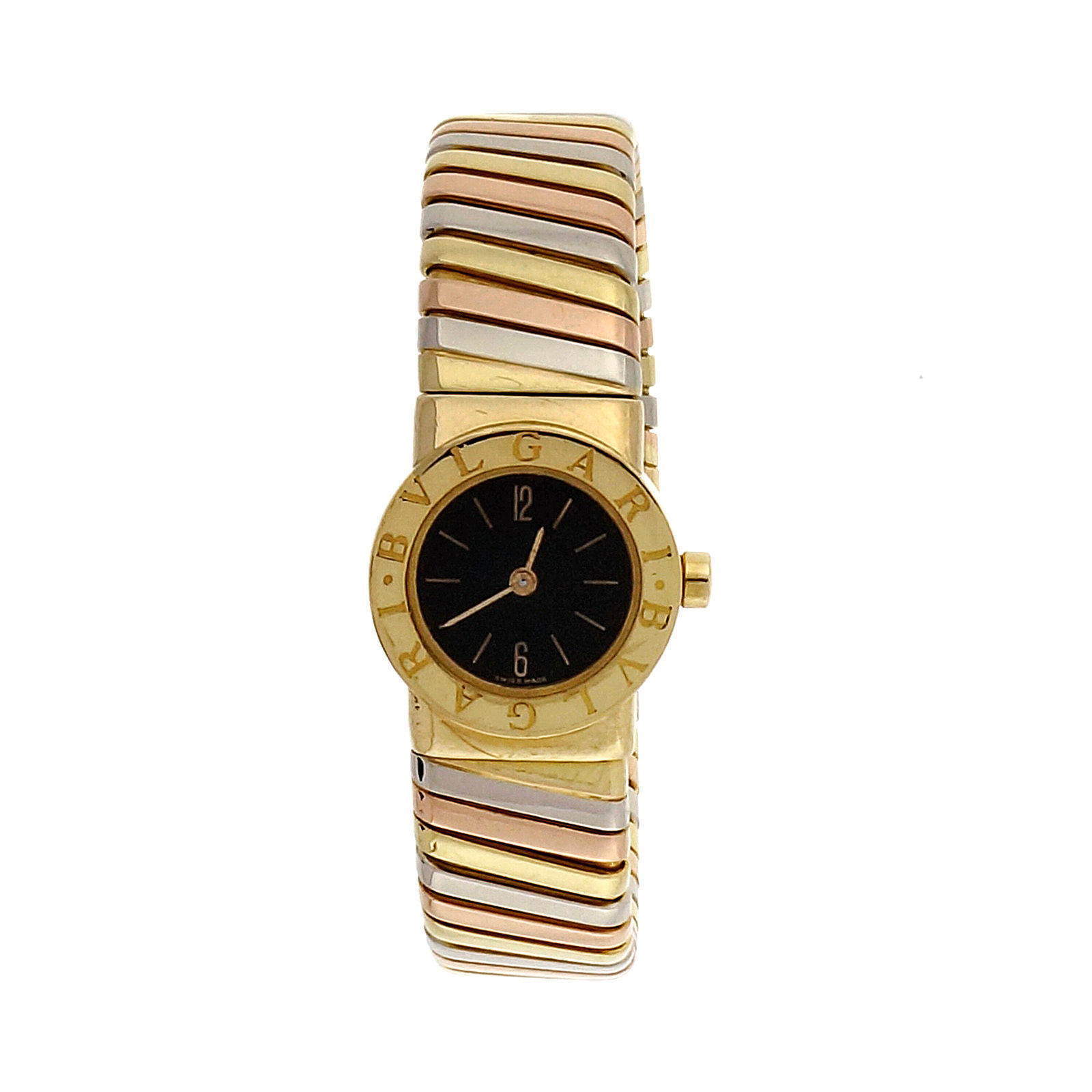 Estate Bulgari Tubogas 18k Tri Color Watch